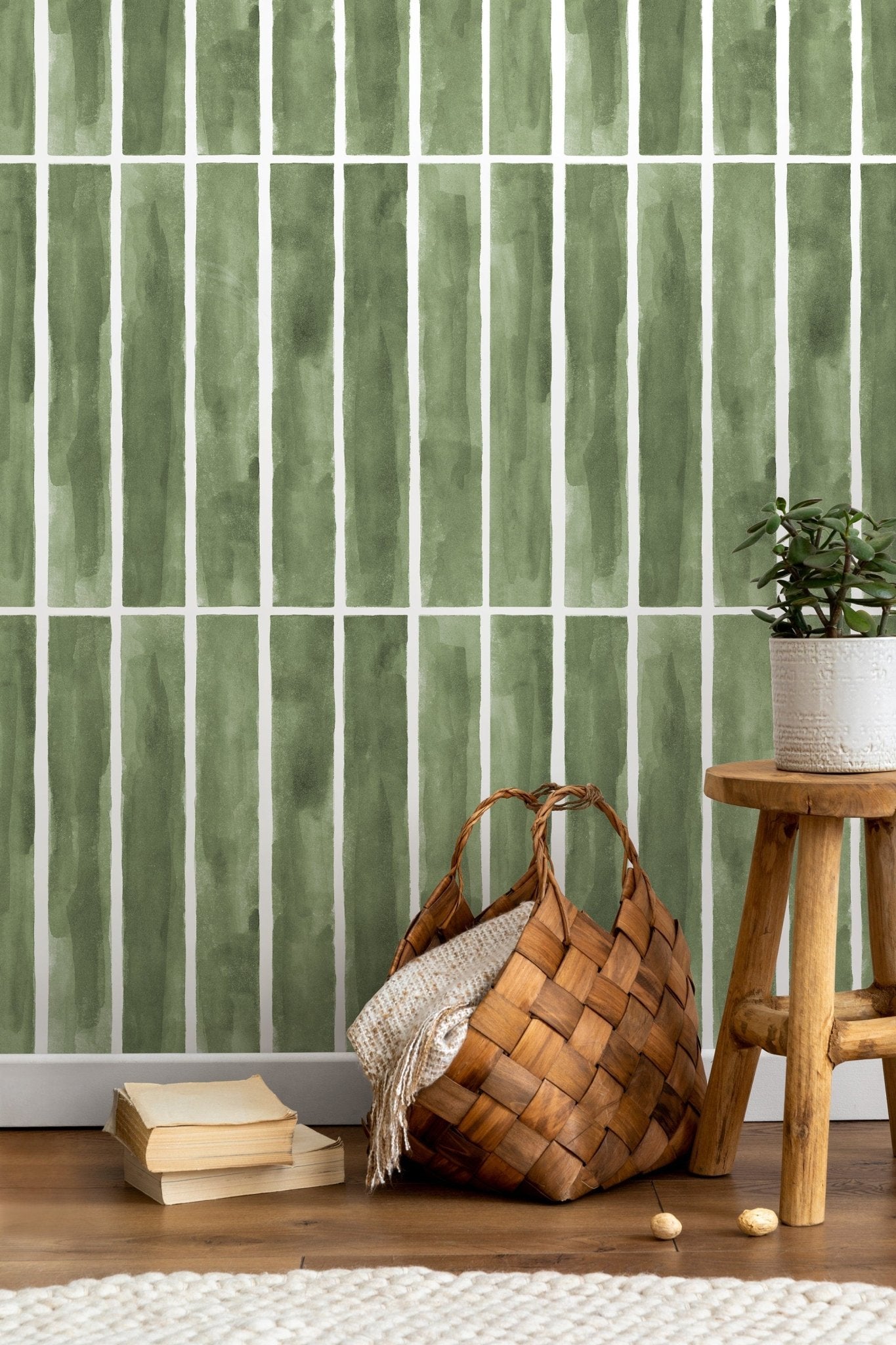 Abstract Watercolor Stripes Wallpaper - D325 - WallTrend