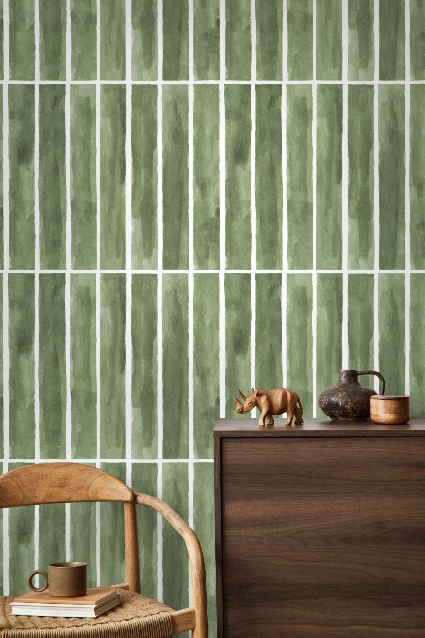 Abstract Watercolor Stripes Wallpaper - D325 - WallTrend