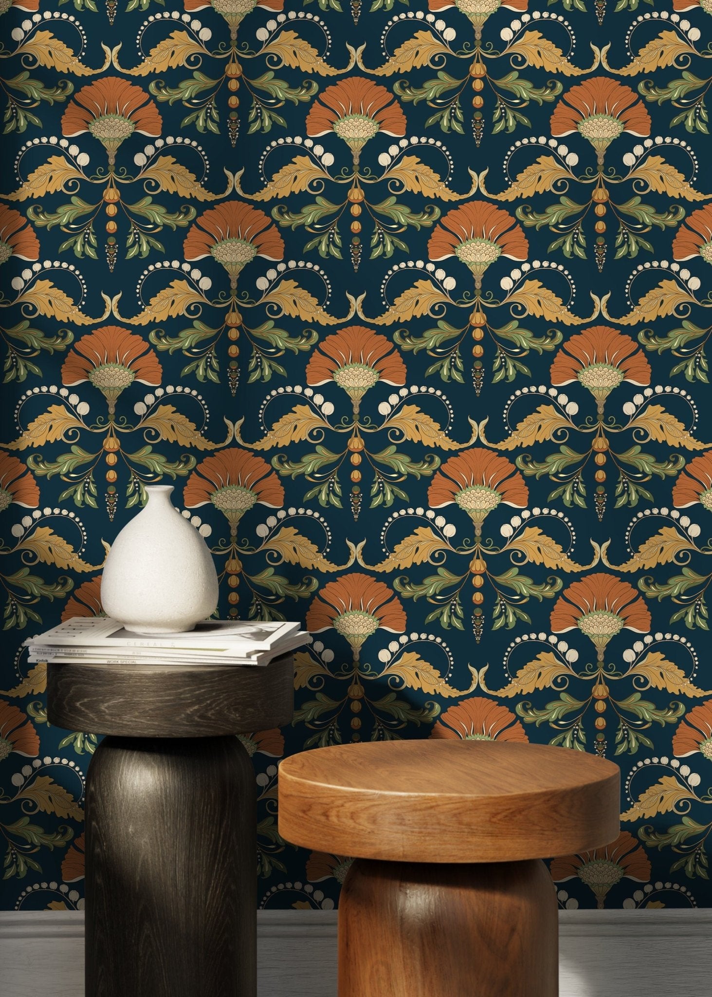 Elegant Floral Damask Wallpaper - D239 - WallTrend