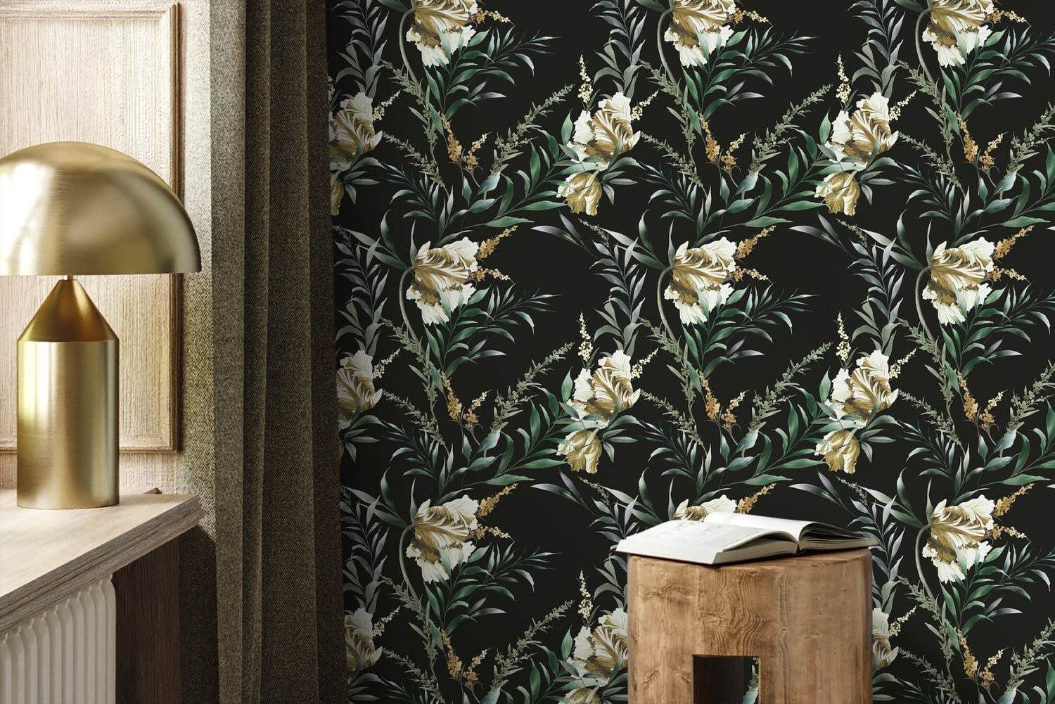 Elegant Floral Nocturne Wallpaper - D547 - WallTrend