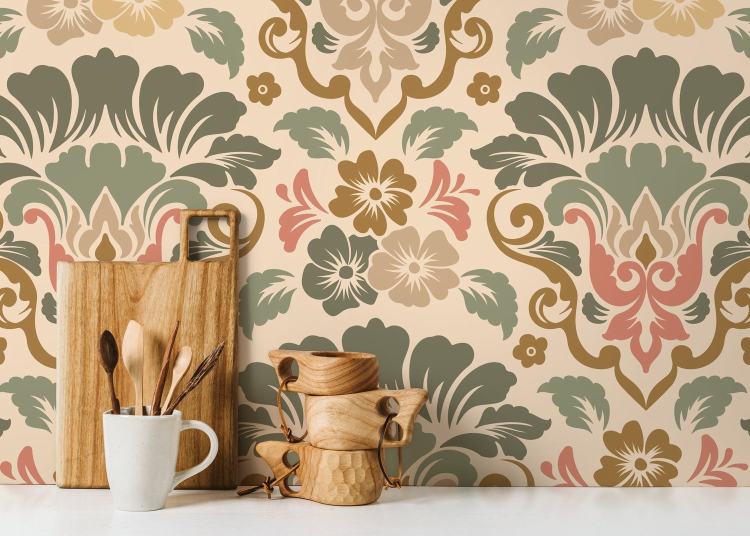 Elegant Floral Symphony Wallpaper - D214 - WallTrend