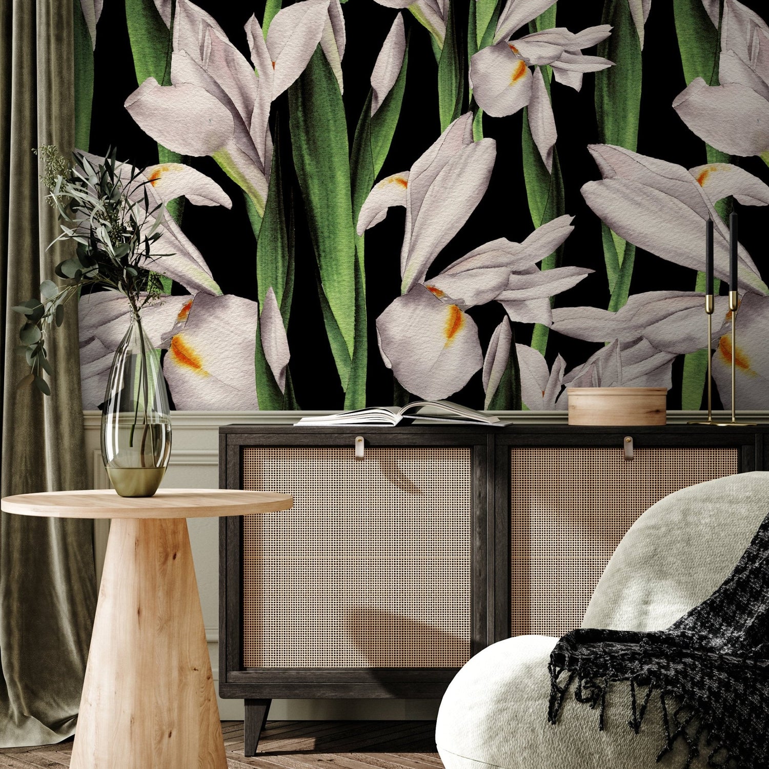 Elegant Iris Blooms Wallpaper - A844 - WallTrend