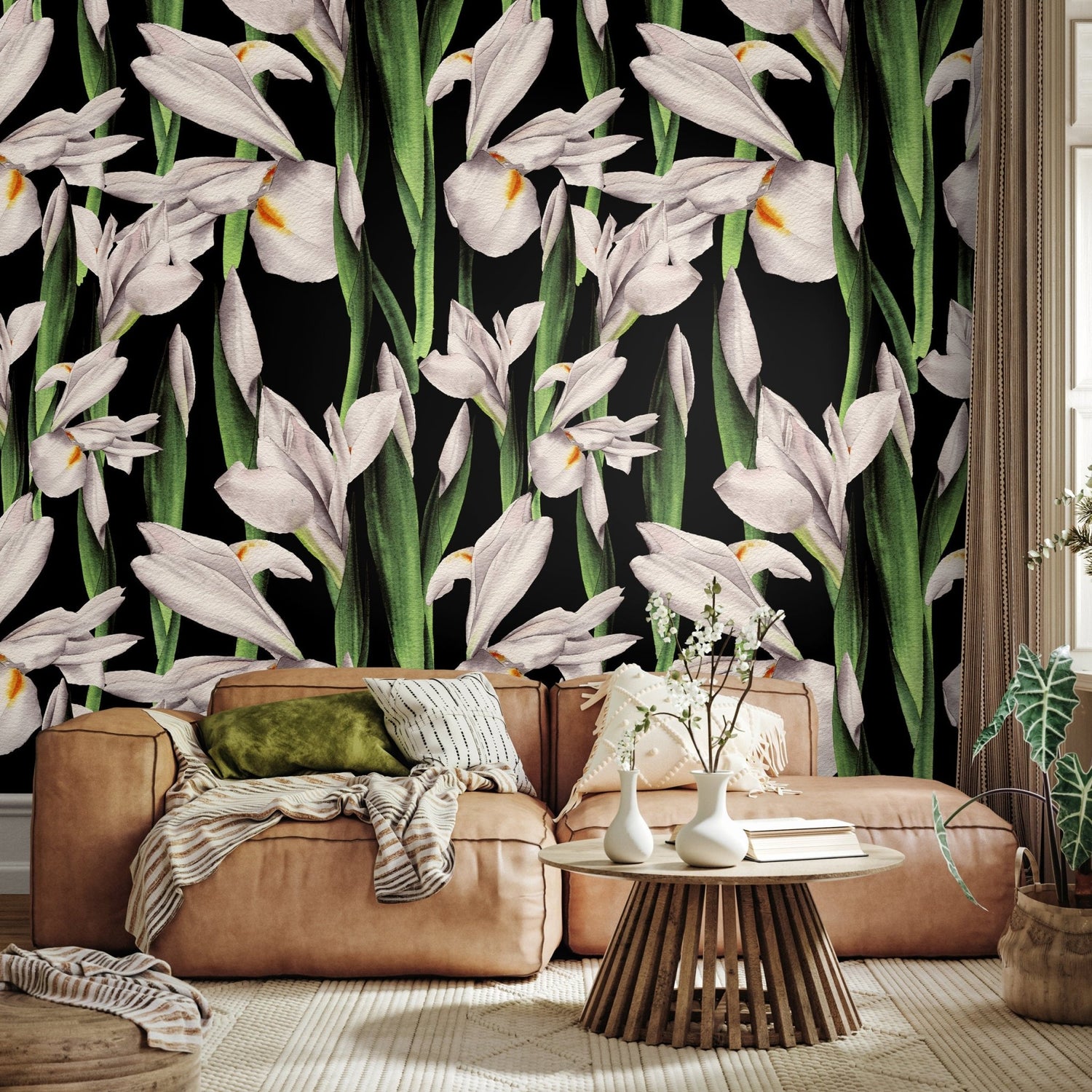 Elegant Iris Blooms Wallpaper - A844 - WallTrend