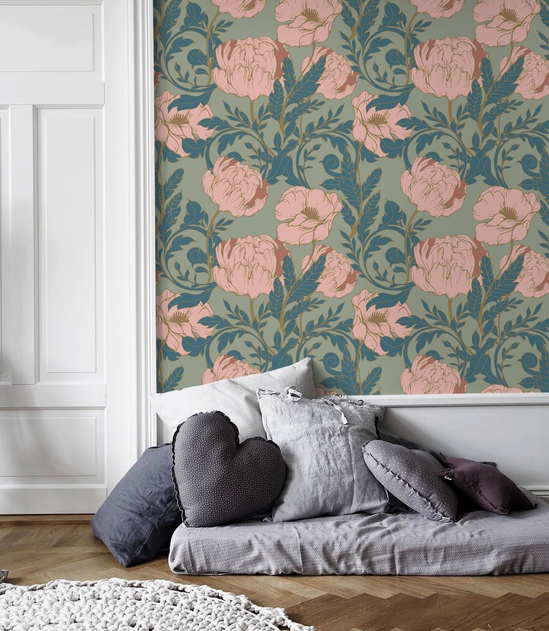 Elegant Peony Bloom Wallpaper - C292 - WallTrend
