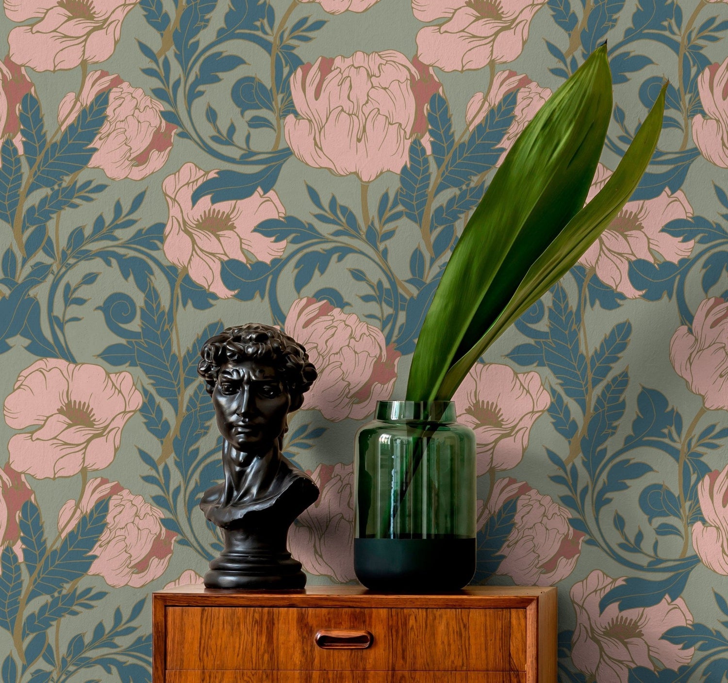 Elegant Peony Bloom Wallpaper - C292 - WallTrend