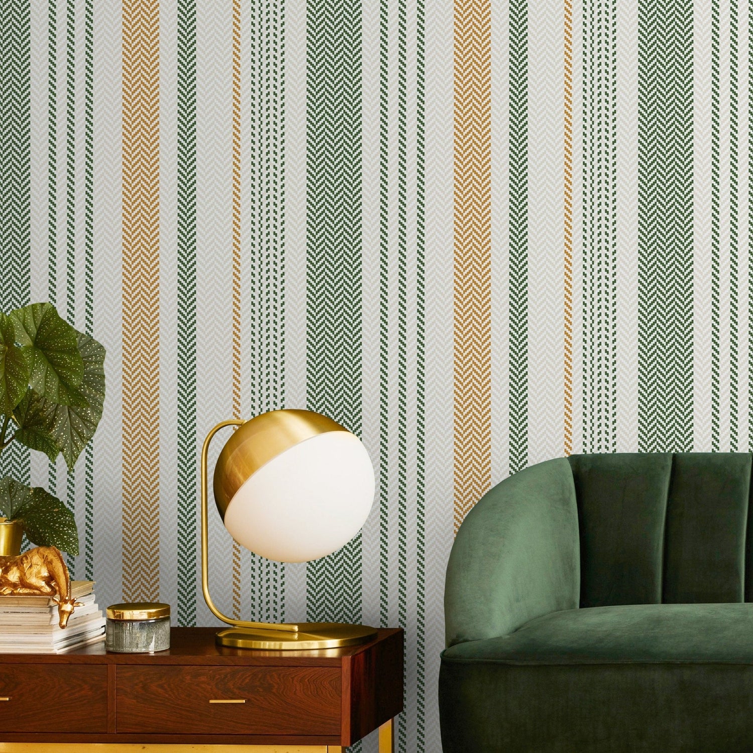 Farmhouse Striped Wallpaper Chevron Wallpaper Peel and Stick and Traditional Wallpaper - D804 - WallTrend