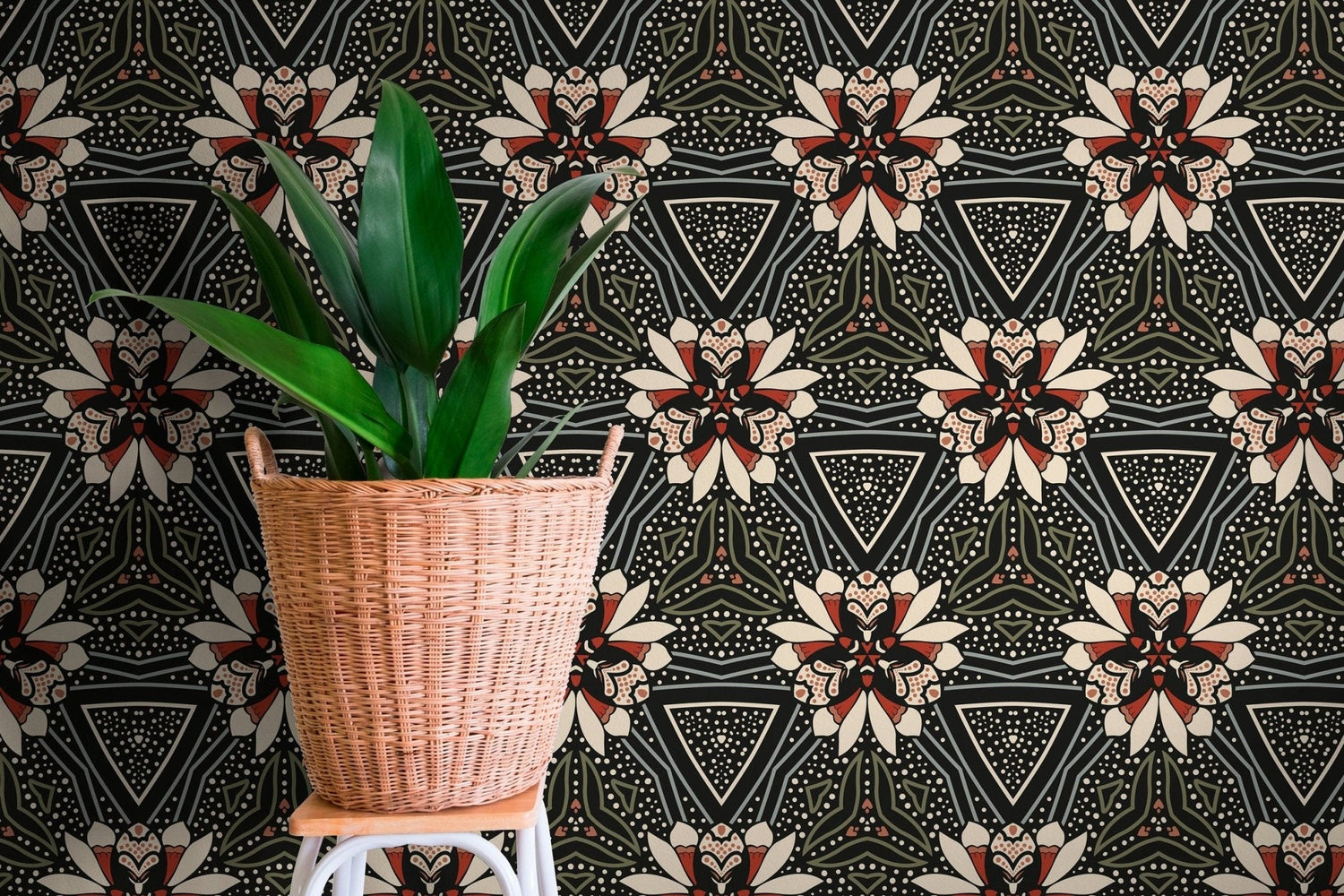 Floral Geometric Harmony Wallpaper - X025 - WallTrend