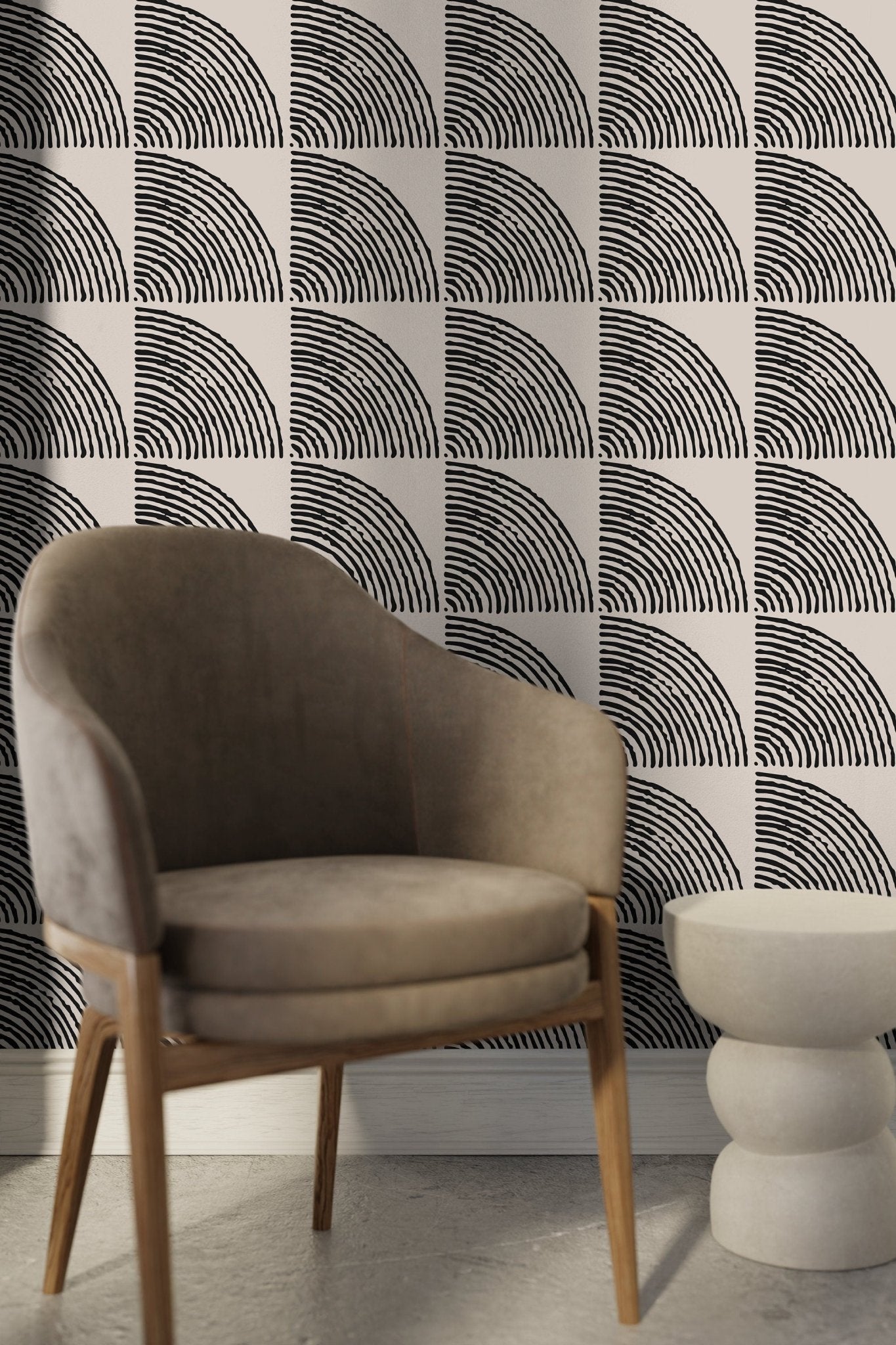 Geometric Abstract Fan Wallpaper - C482 - WallTrend