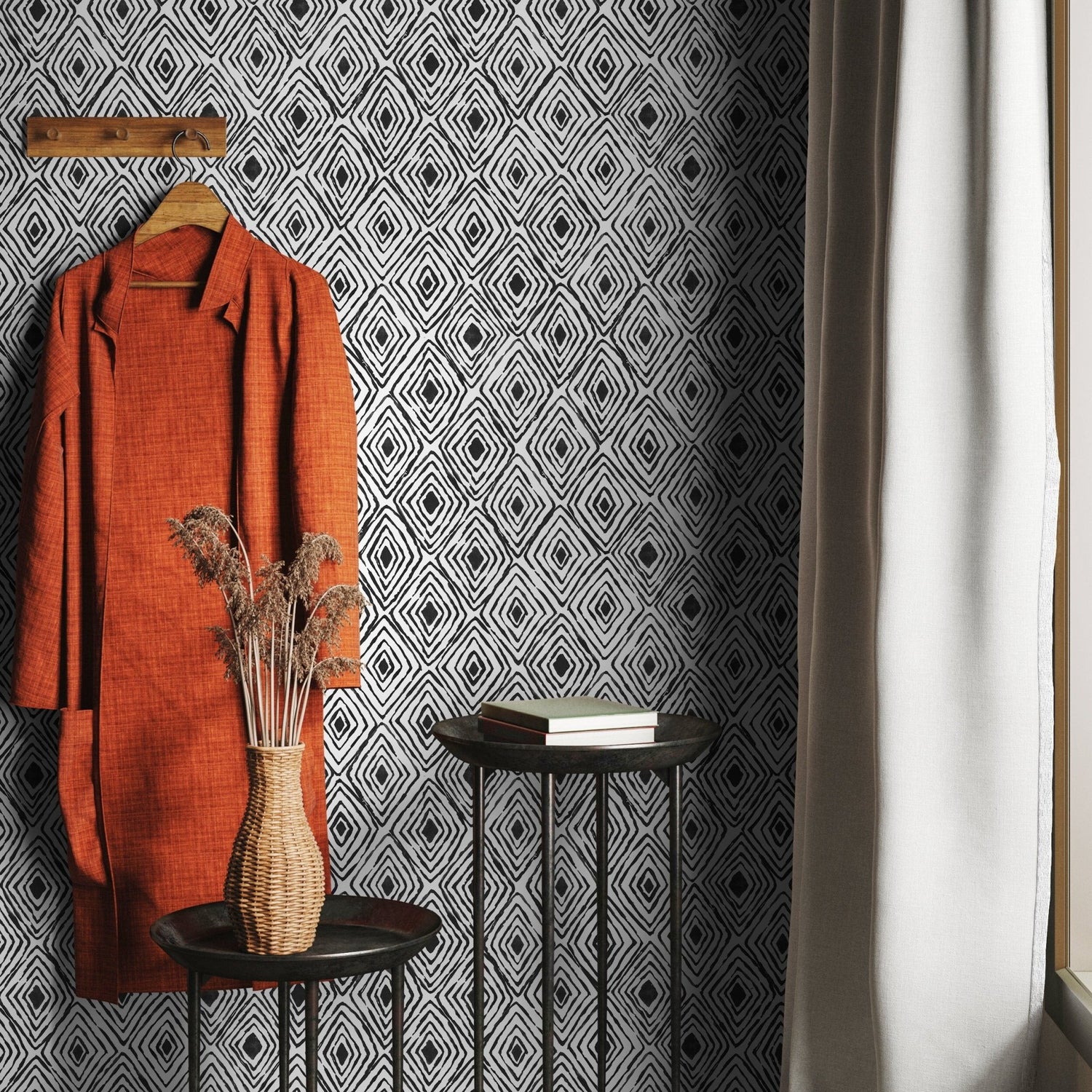 Geometric Diamond Array Wallpaper - B985 - WallTrend