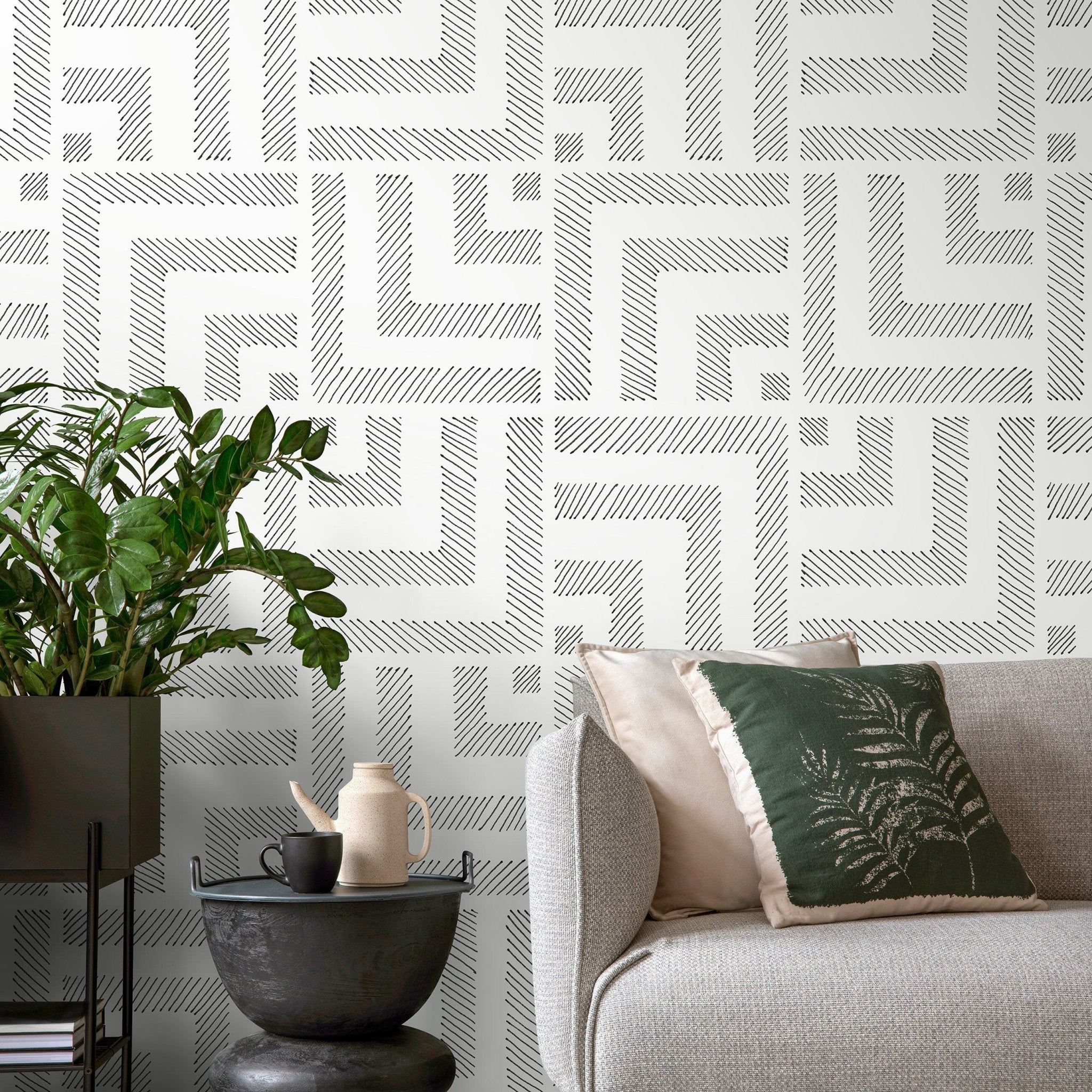 Geometric Maze Wallpaper - C762 – WallTrend