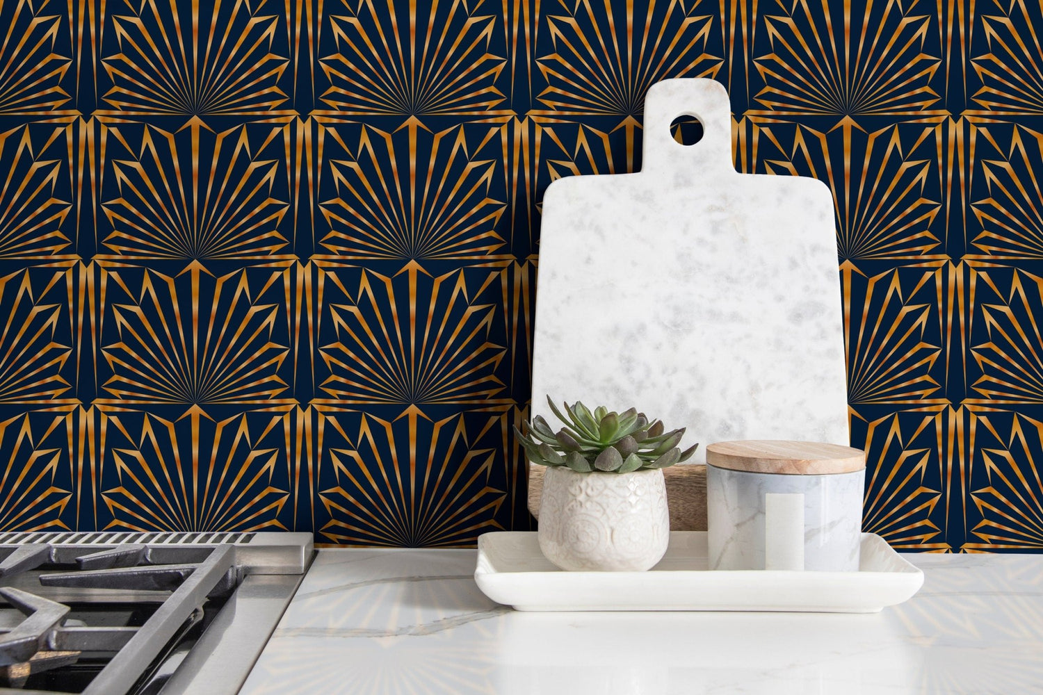 Geometric Starburst Wallpaper - B545 - WallTrend