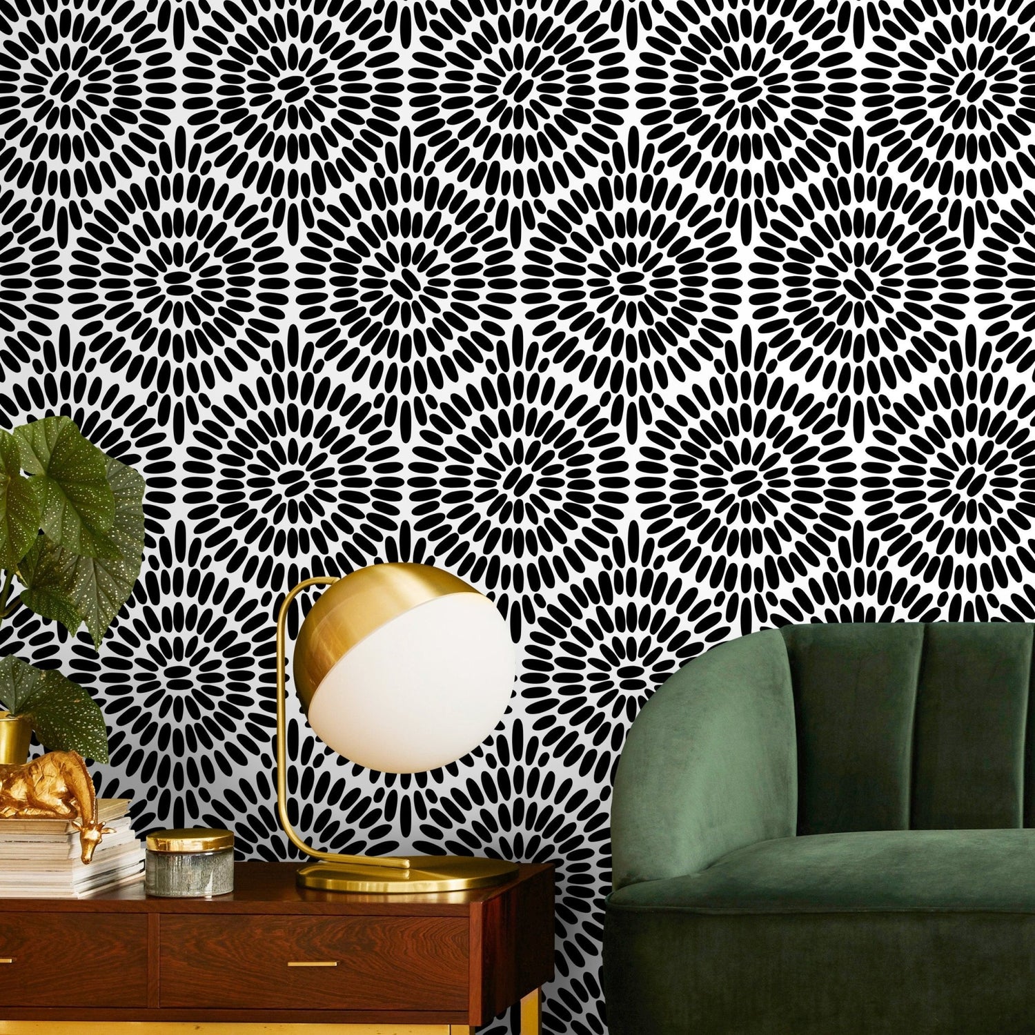Geometric Sunburst Wallpaper - B811 - WallTrend