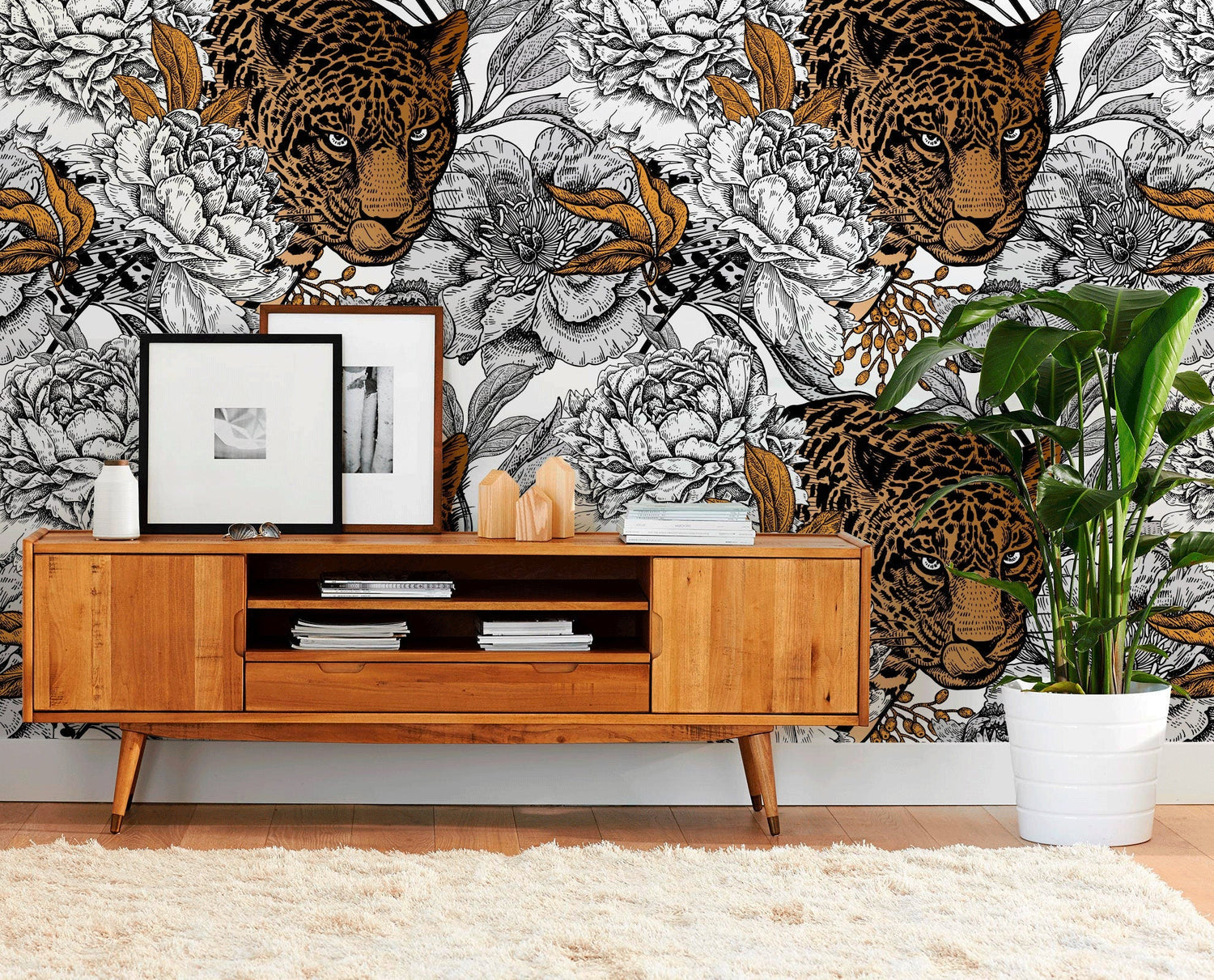 Jungle Leopard Wallpaper - B629 - WallTrend