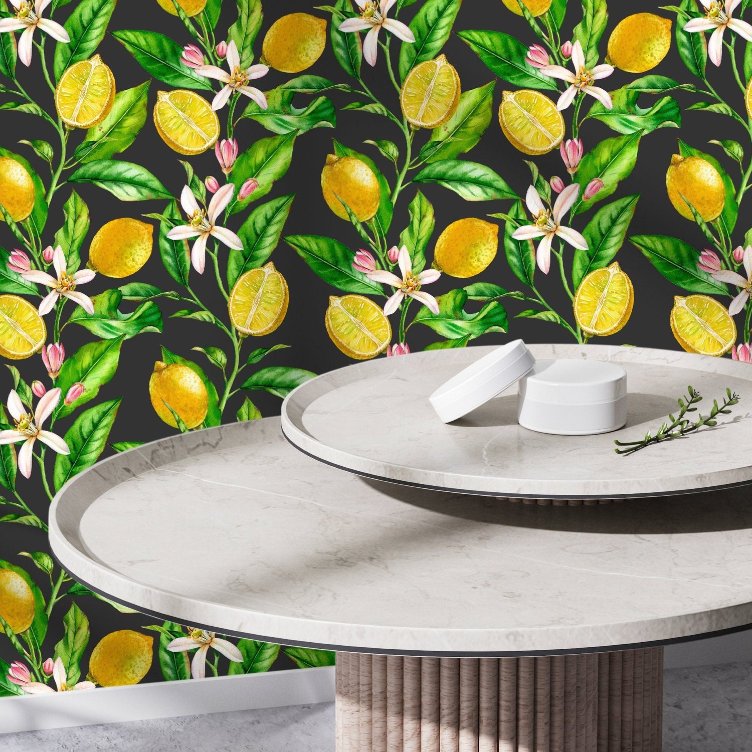 Lemon and Blossom Delight Wallpaper - B529 - WallTrend
