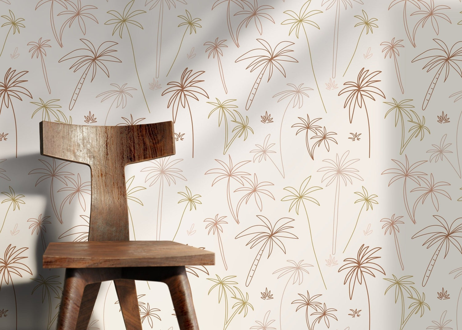 Mayami Wallpaper Tropical Boho Palms in Neutral Tones Wallpaper Nature Wallpaper Peel and Stick Removable Repositionable - ZACF - WallTrend