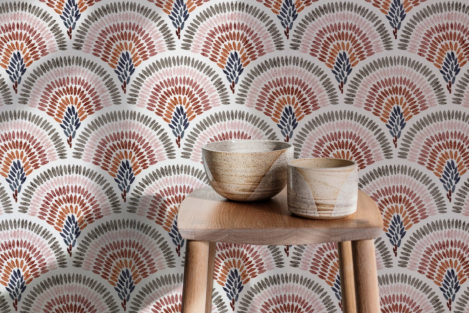 Peacock Feather Array Wallpaper - B633 - WallTrend