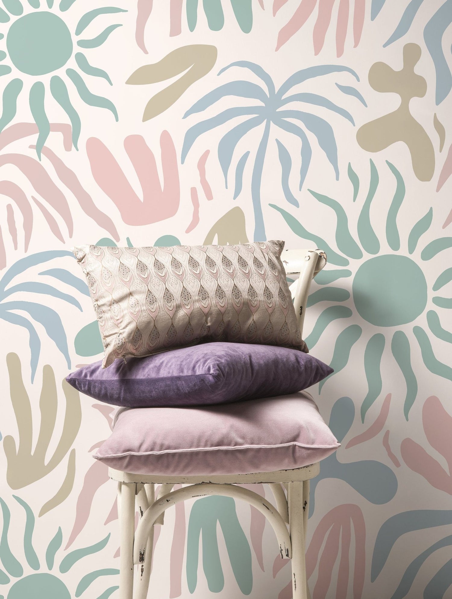 Tropical Abstract Shapes Wallpaper - D249 - WallTrend