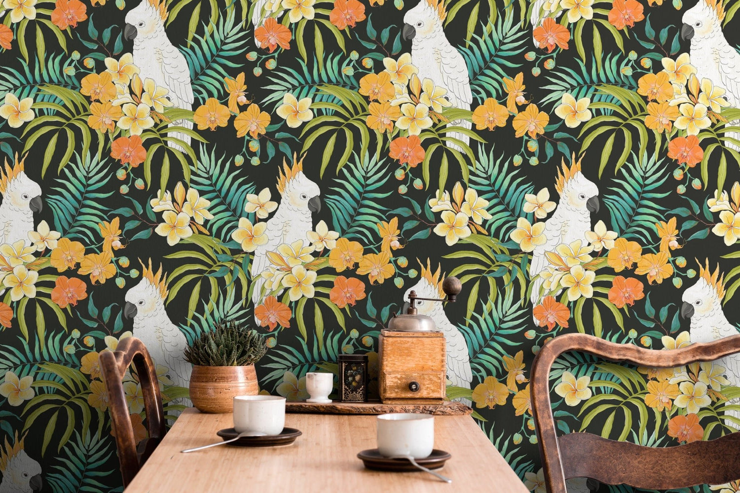 Tropical Cockatoo Paradise Wallpaper - C330 - WallTrend