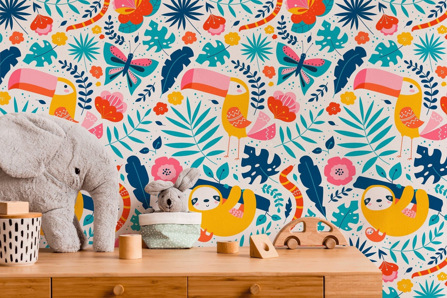Tropical Fauna Paradise Wallpaper - B707 - WallTrend
