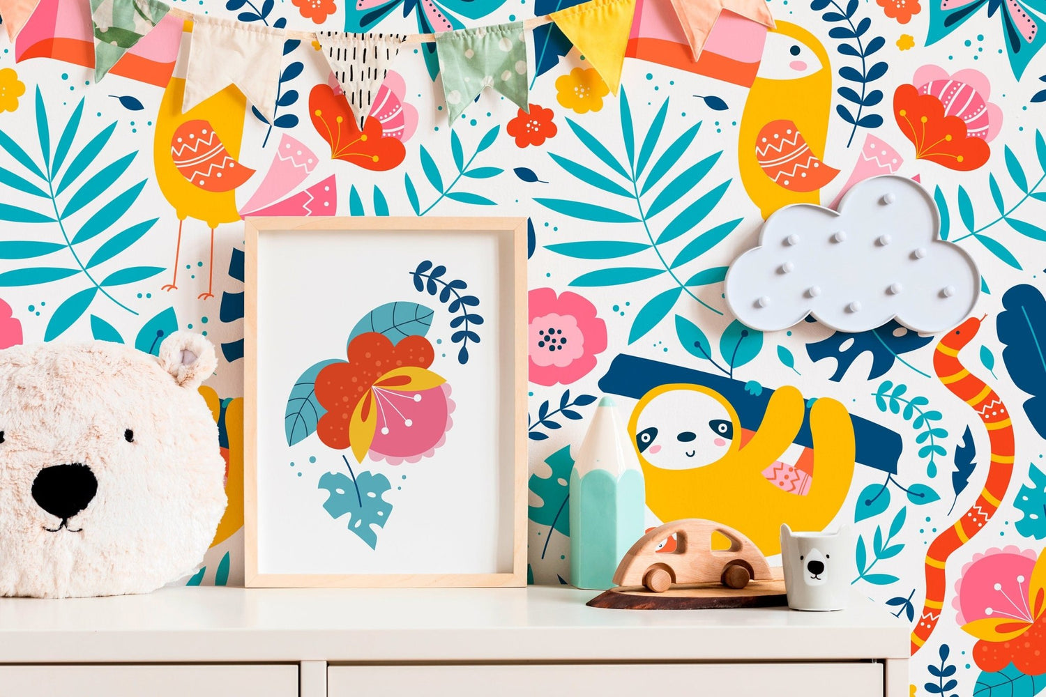 Tropical Fauna Paradise Wallpaper - B707 - WallTrend