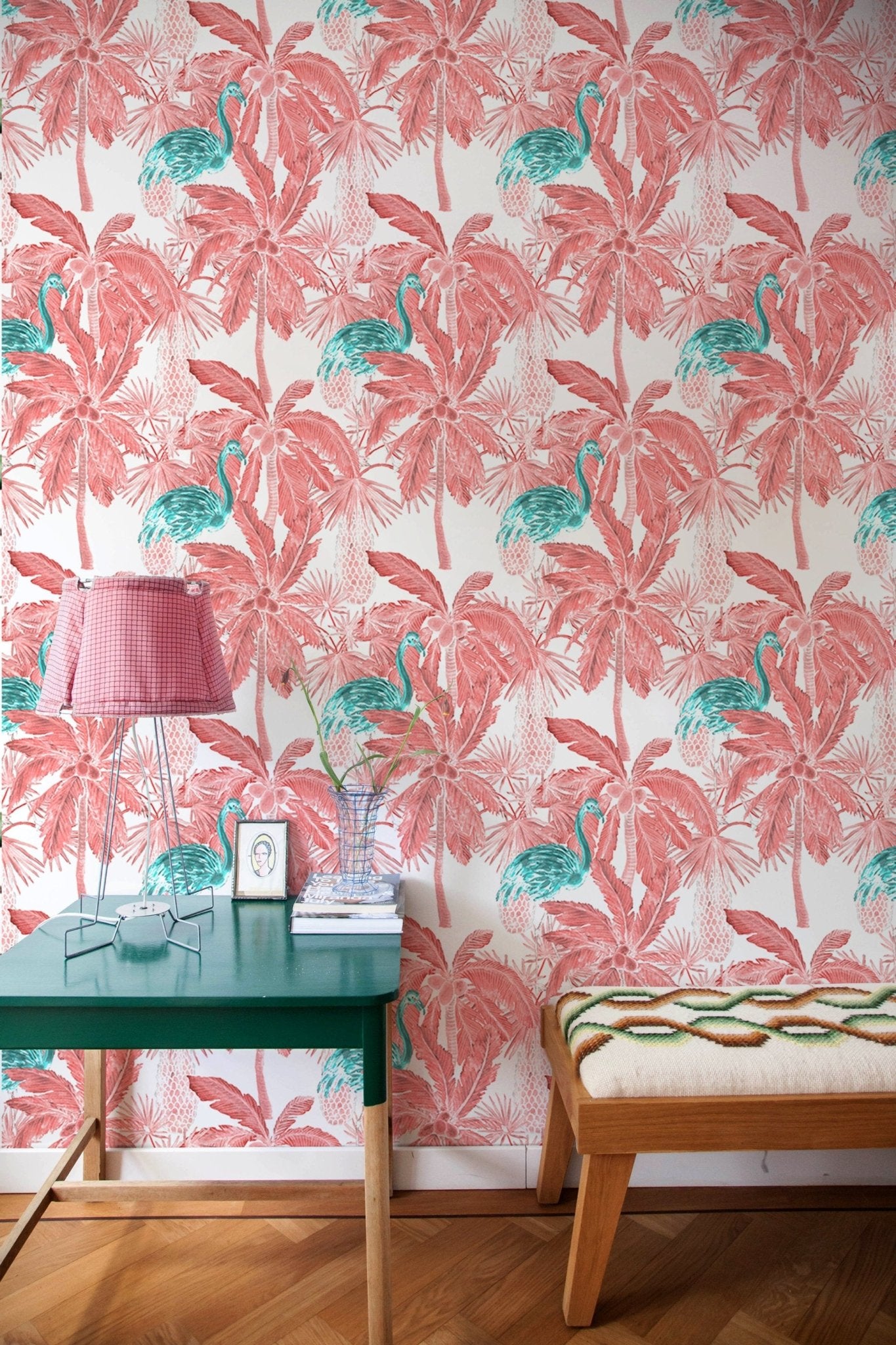 Tropical Flamingo Retreat Wallpaper - B026 - WallTrend