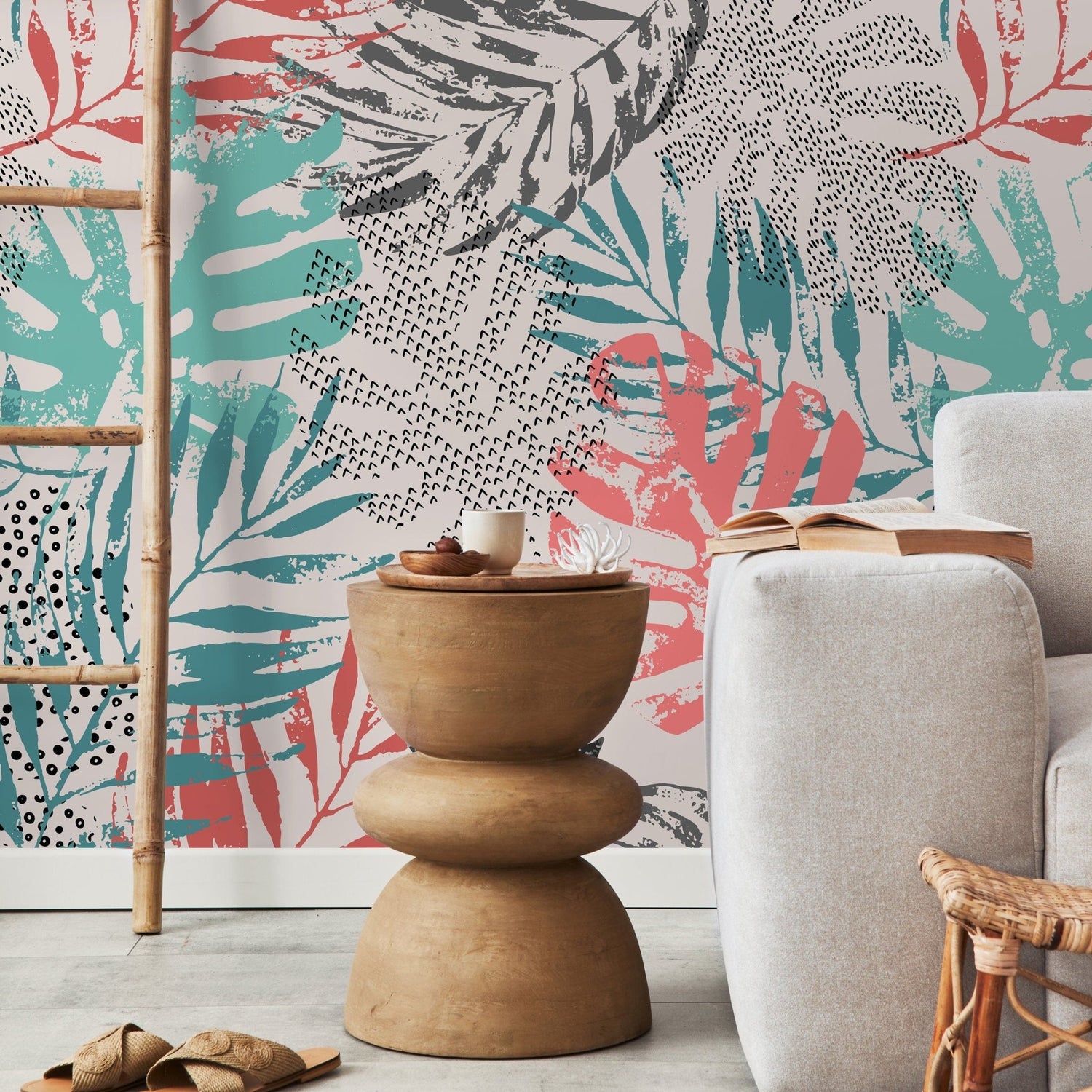 Tropical Foliage Pattern Wallpaper - A967 - WallTrend