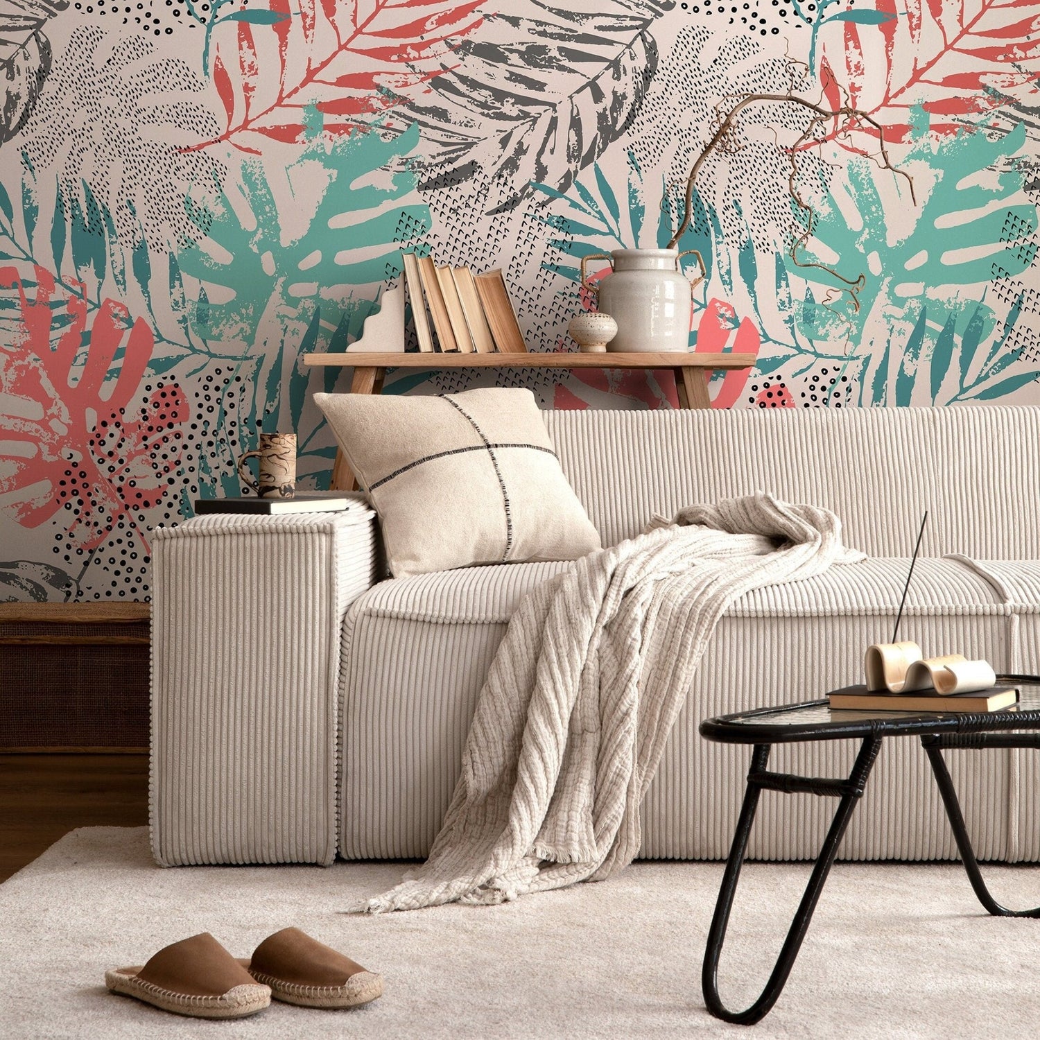 Tropical Foliage Pattern Wallpaper - A967 - WallTrend
