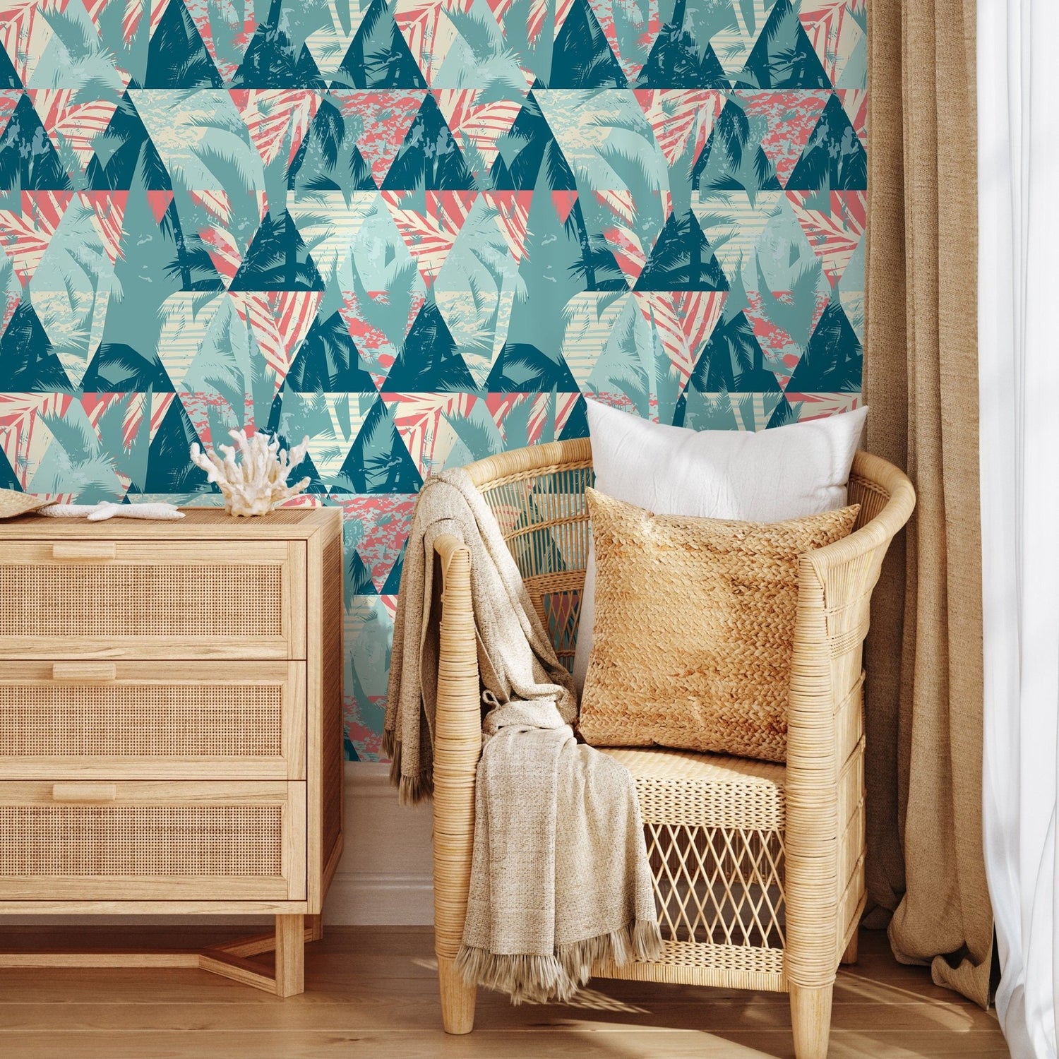 Tropical Geometric Oasis Wallpaper - A970 - WallTrend