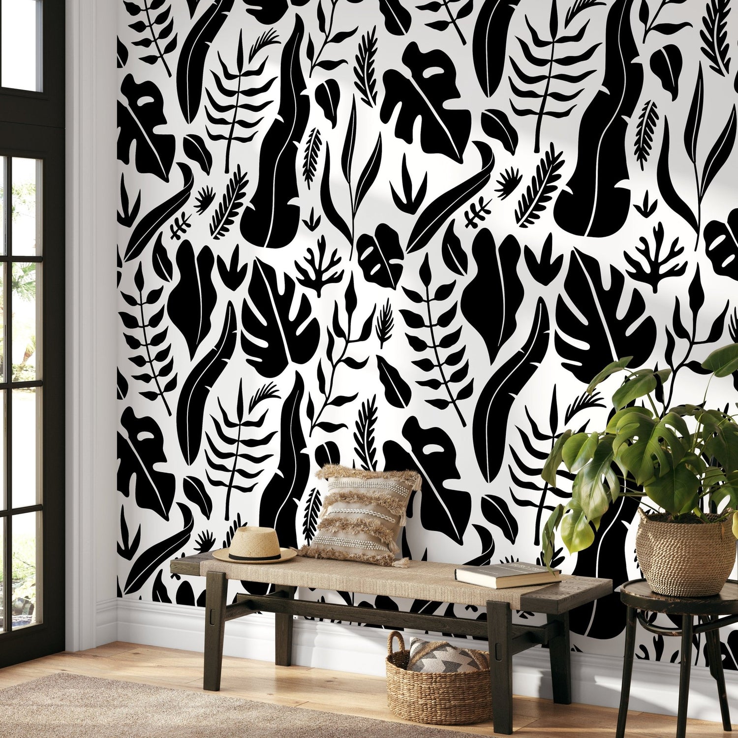Tropical Leaf Patterns Wallpaper - C261 - WallTrend