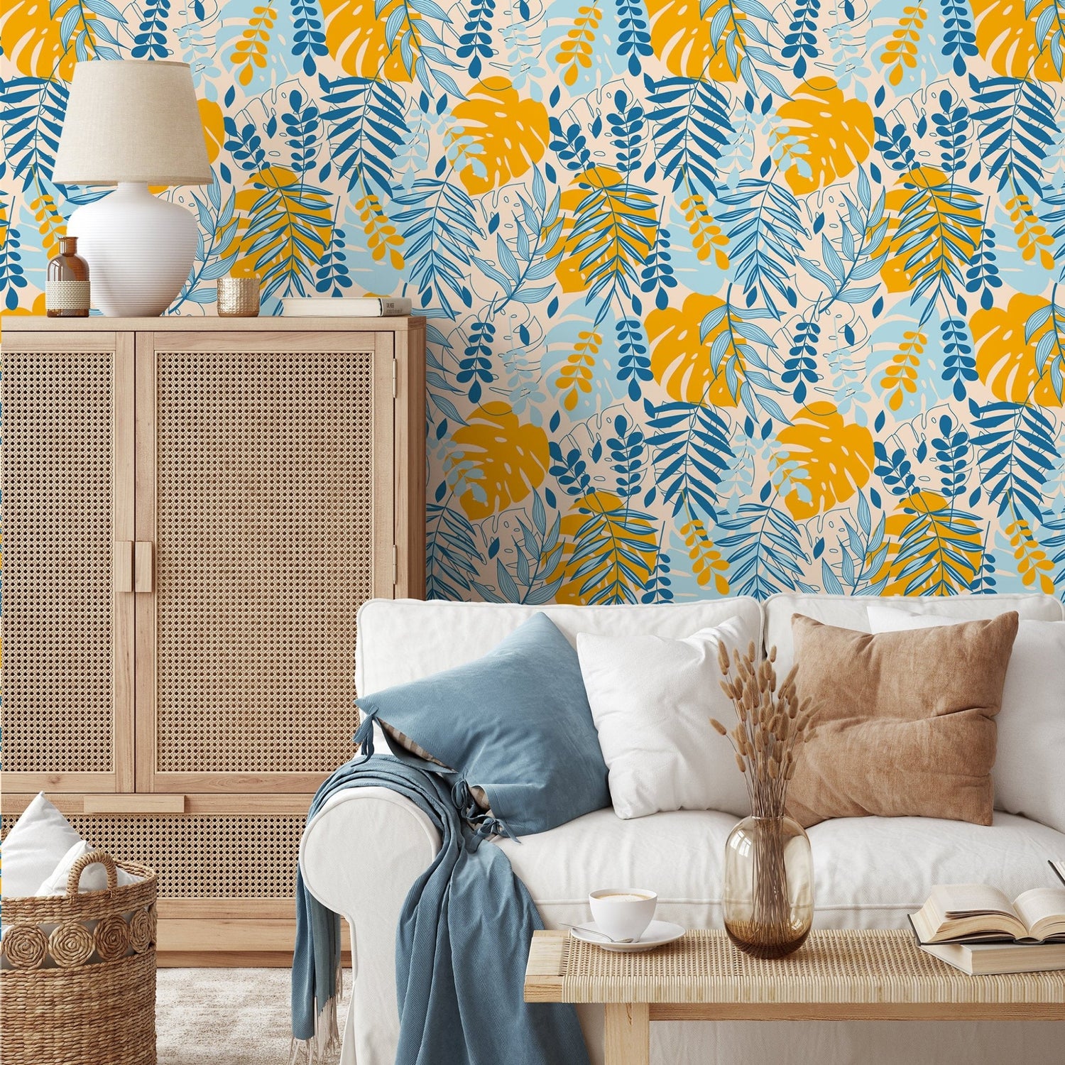 Tropical Leaves Wallpaper - A808 - WallTrend