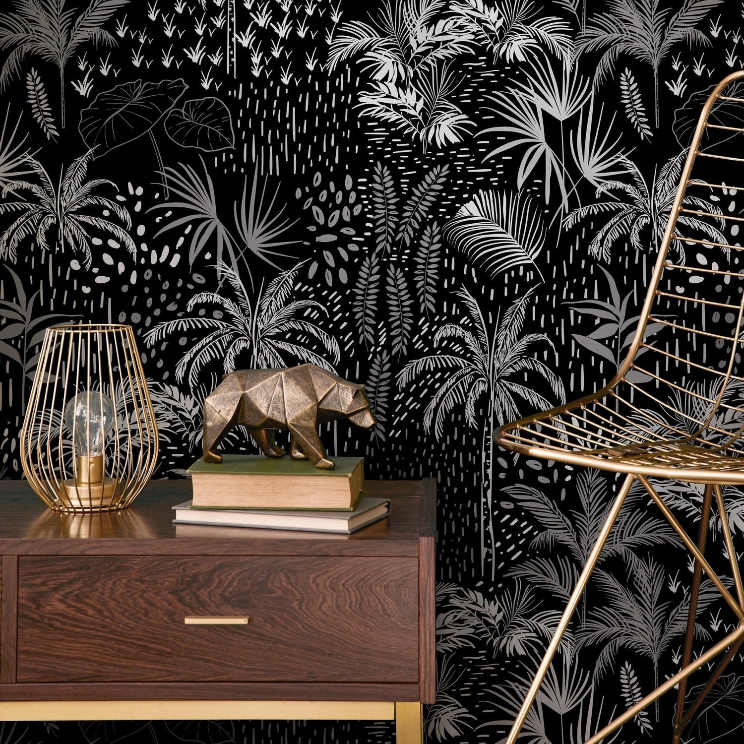 Tropical Midnight Jungle Wallpaper - A945 - WallTrend