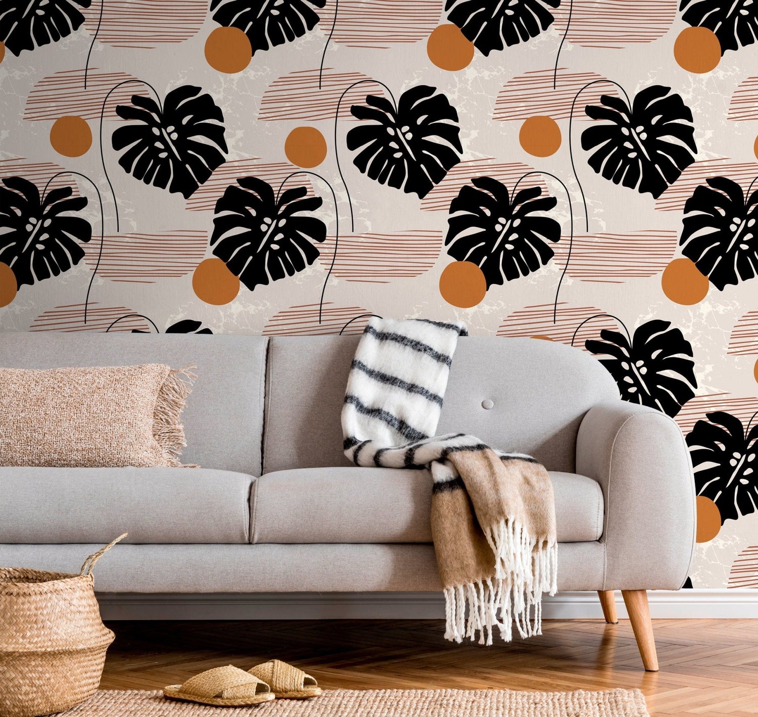 Tropical Monstera Delight Wallpaper - C276 - WallTrend