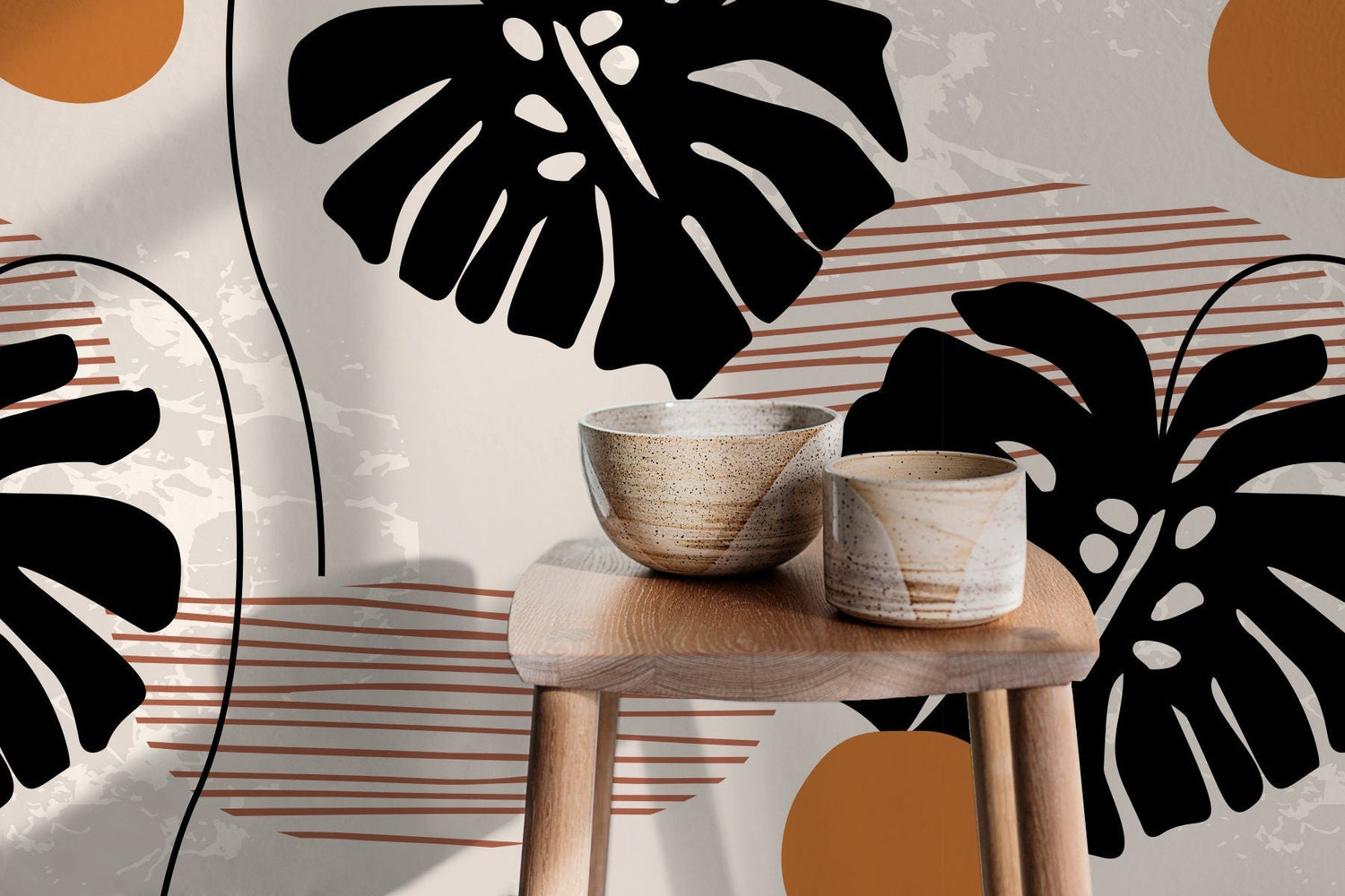 Tropical Monstera Delight Wallpaper - C276 - WallTrend