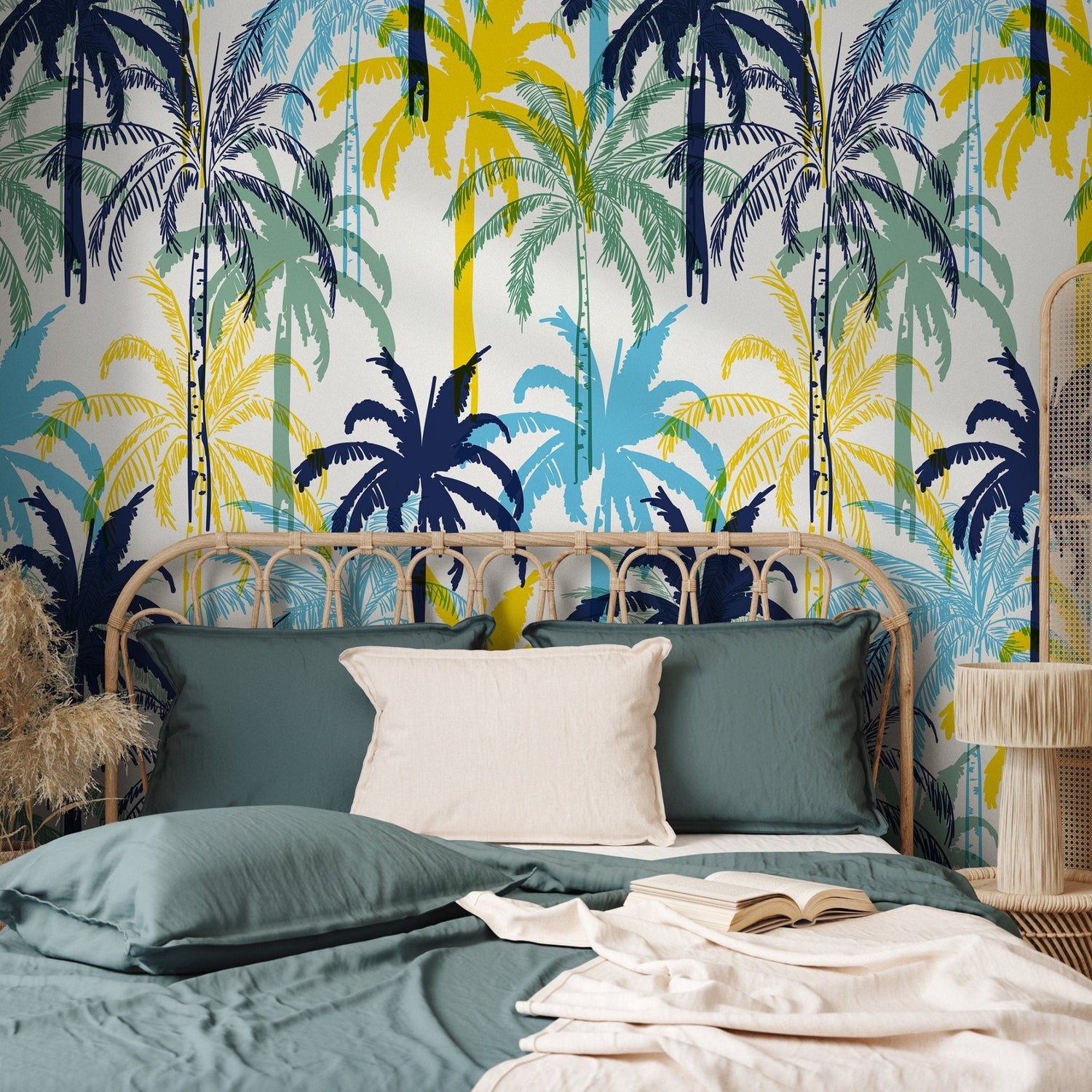 Tropical Palm Beach Wallpaper - B012 - WallTrend