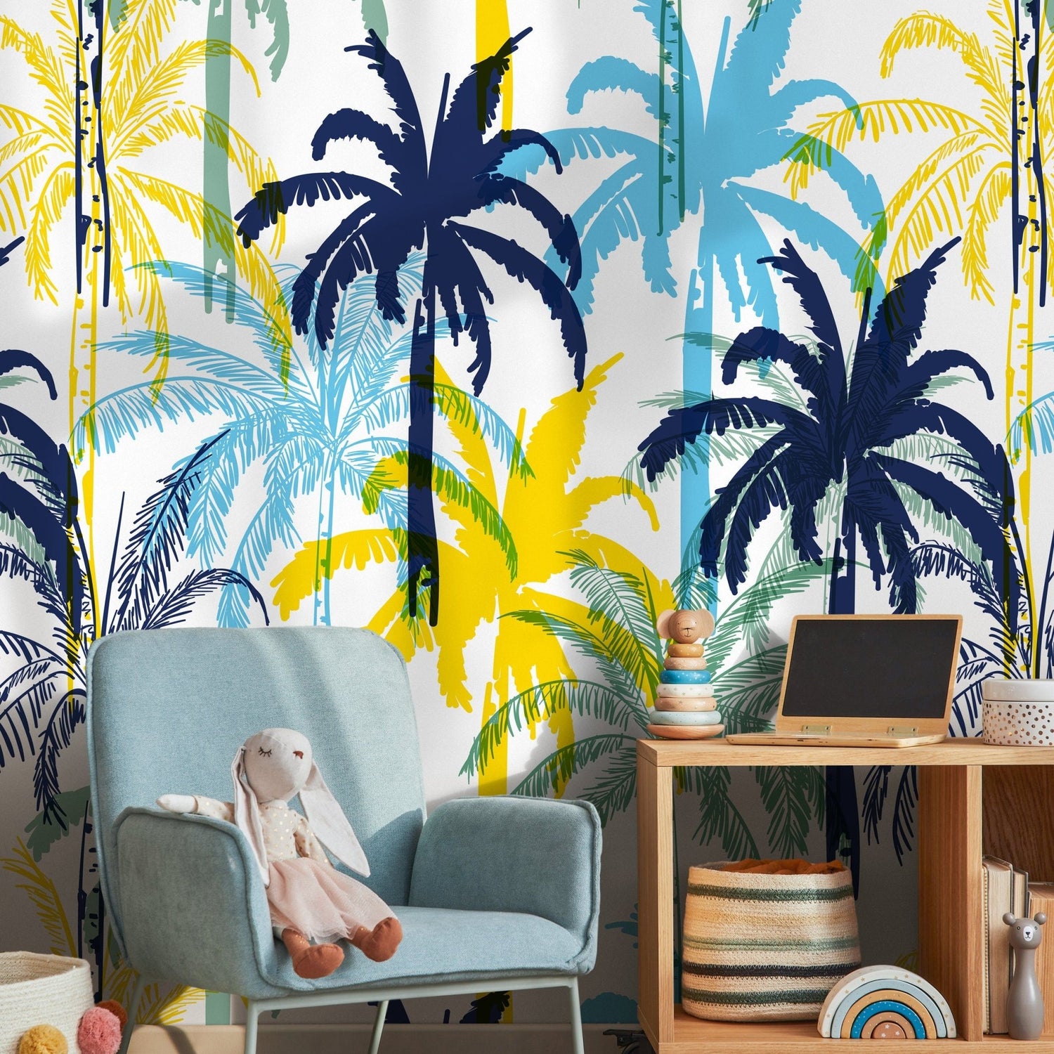 Tropical Palm Beach Wallpaper - B012 - WallTrend