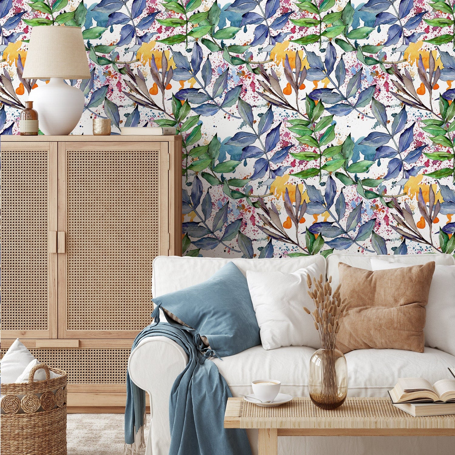 Vibrant Botanical Splendor Wallpaper - B008 - WallTrend