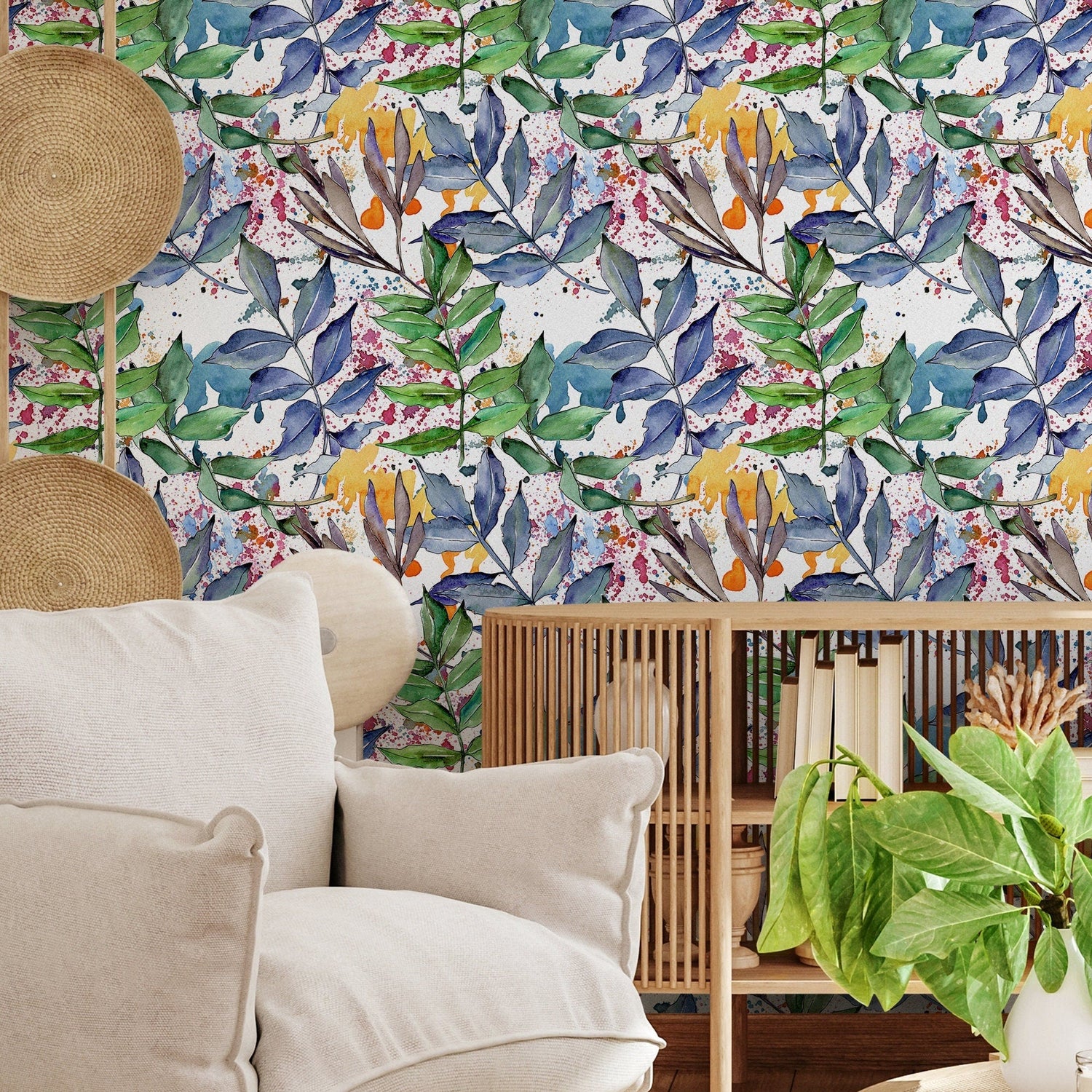 Vibrant Botanical Splendor Wallpaper - B008 - WallTrend