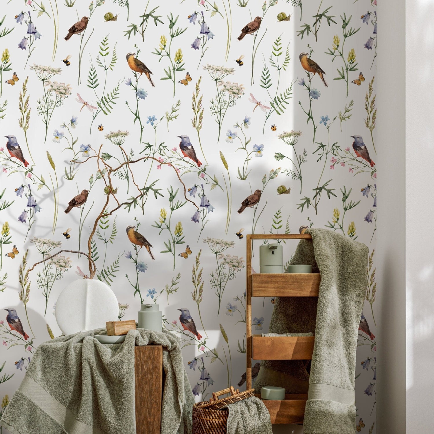 Wallpaper Peel and Stick Wallpaper Removable Wallpaper Home Decor Wall Art Wall Decor Room Decor / Floral Animal Wallpaper - D993 - WallTrend