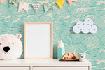 Abstract Aqua Lines Wallpaper - B935 - WallTrend