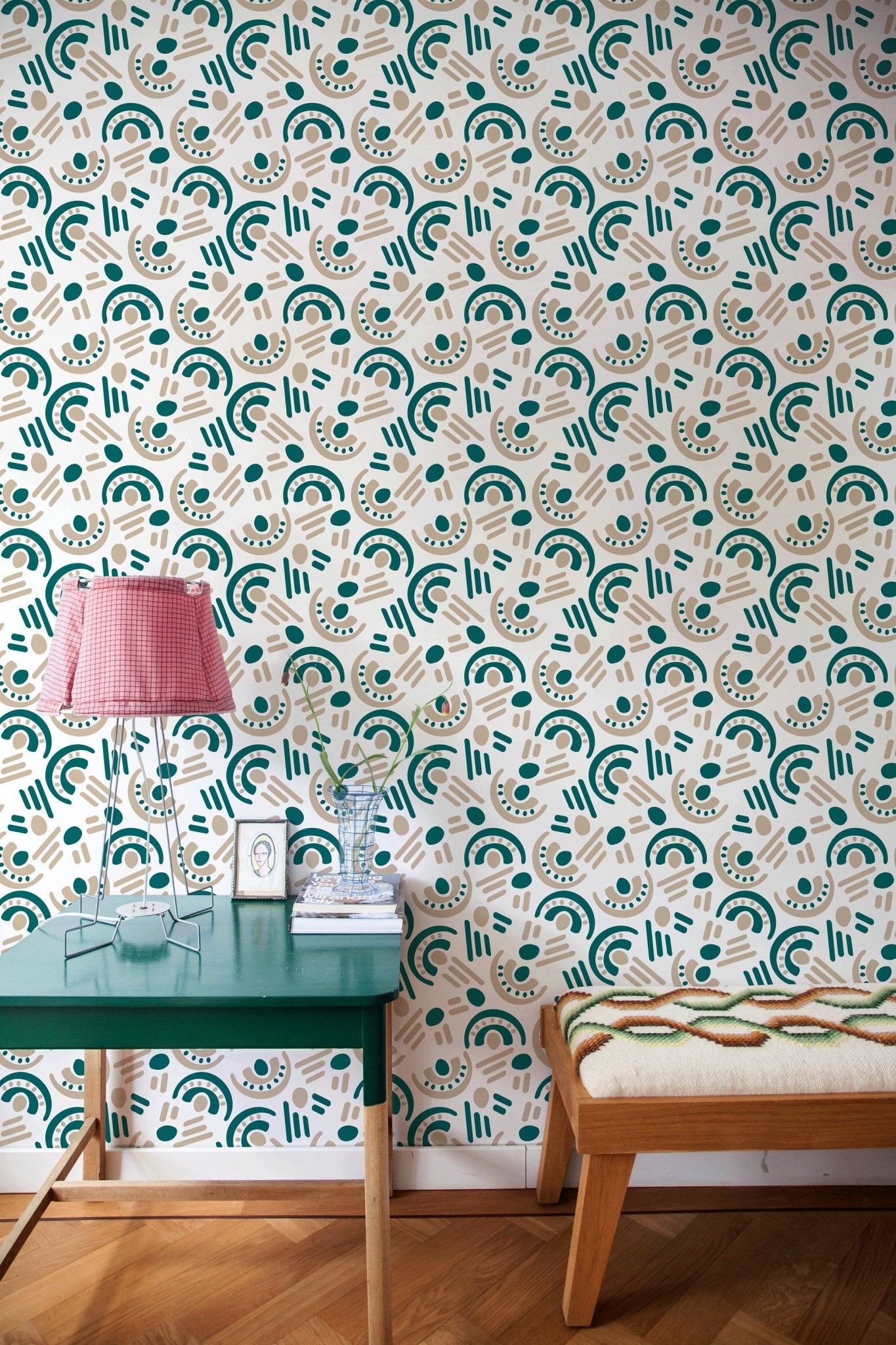 Abstract Arcs and Dots Wallpaper - B848 - WallTrend