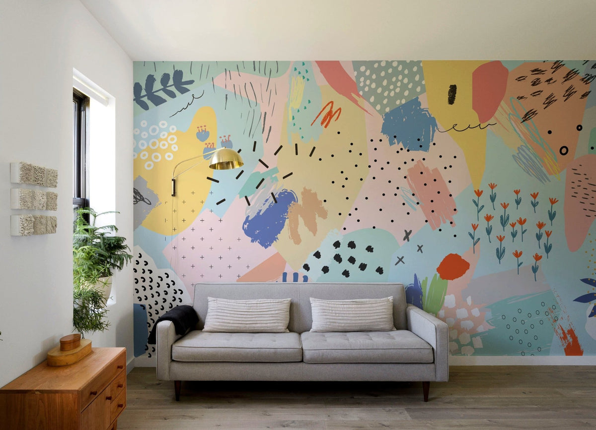 Abstract Art Collage Wallpaper - B482 - WallTrend