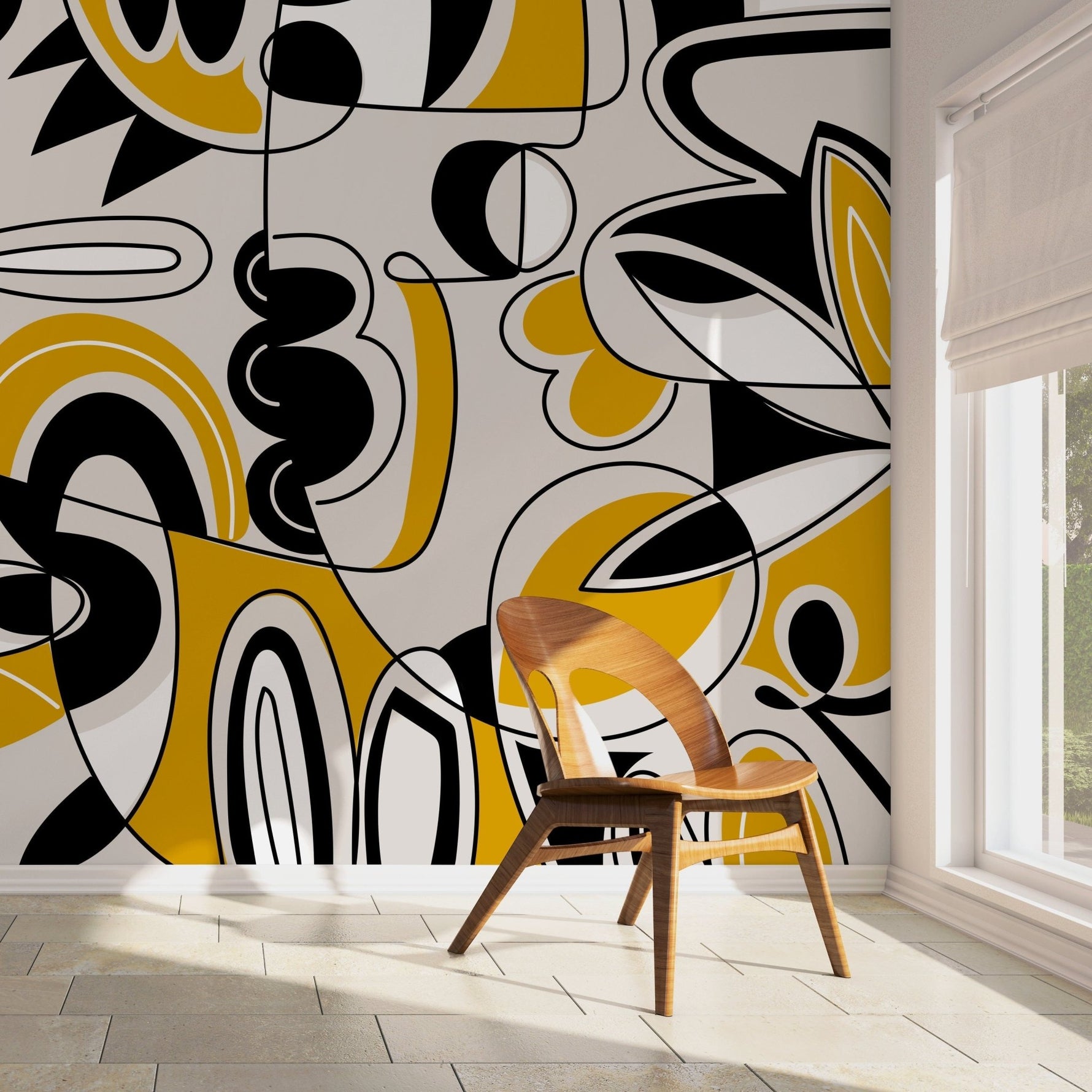 Abstract Art Deco Wallpaper - D560 - WallTrend