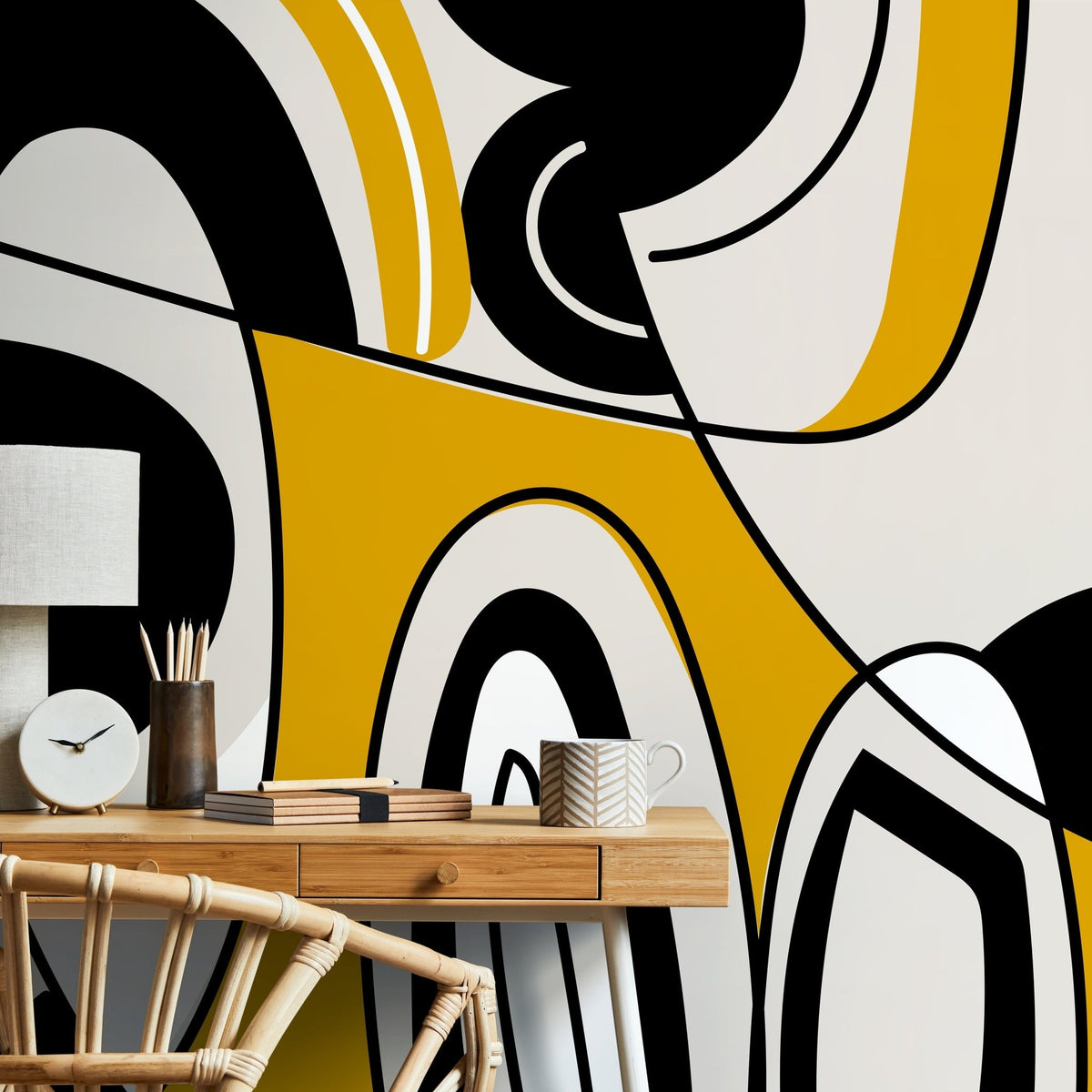 Abstract Art Deco Wallpaper - D560 - WallTrend