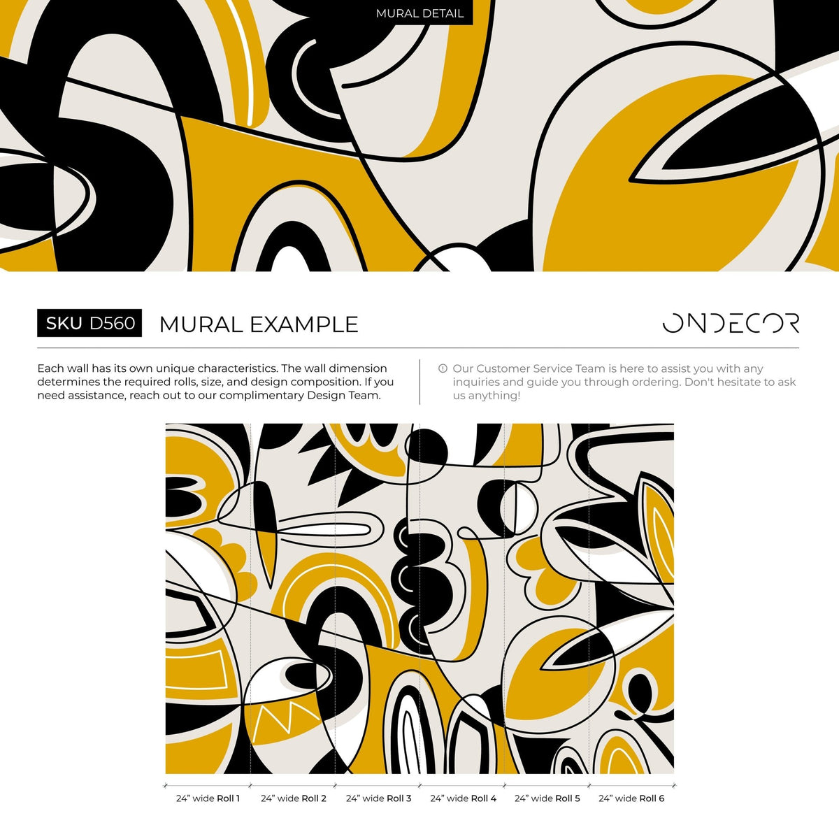 Abstract Art Deco Wallpaper - D560 - WallTrend