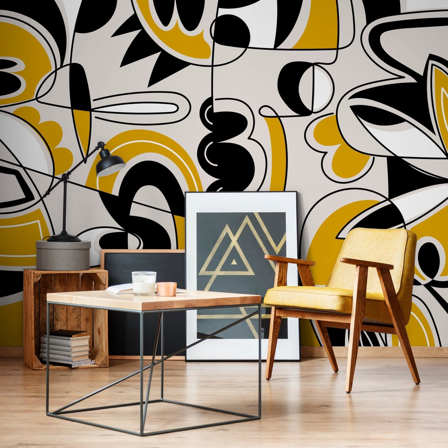 Abstract Art Deco Wallpaper - D560 - WallTrend