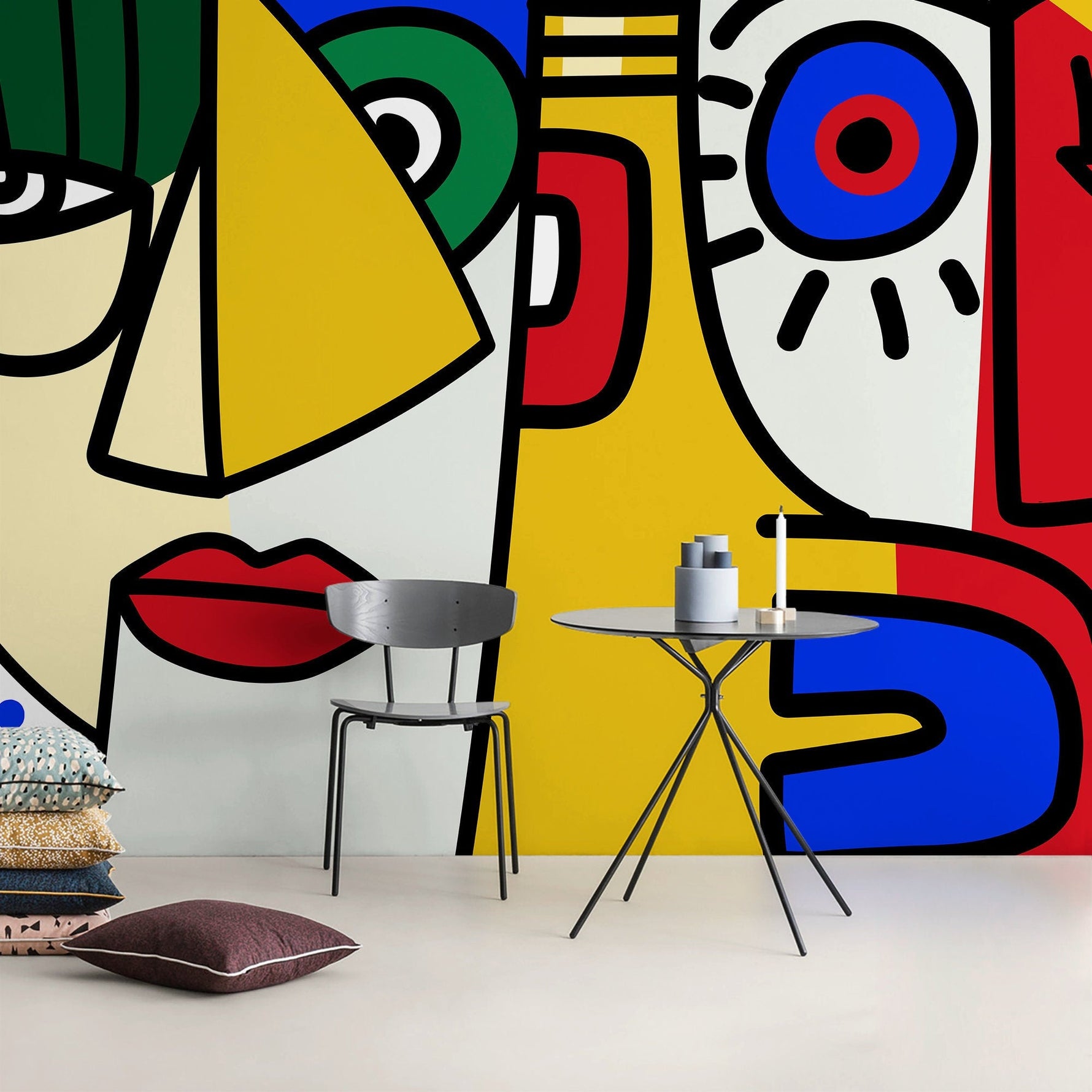 Abstract Art Faces Wallpaper - D568 - WallTrend