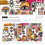 Abstract Art Faces Wallpaper - D597 - WallTrend