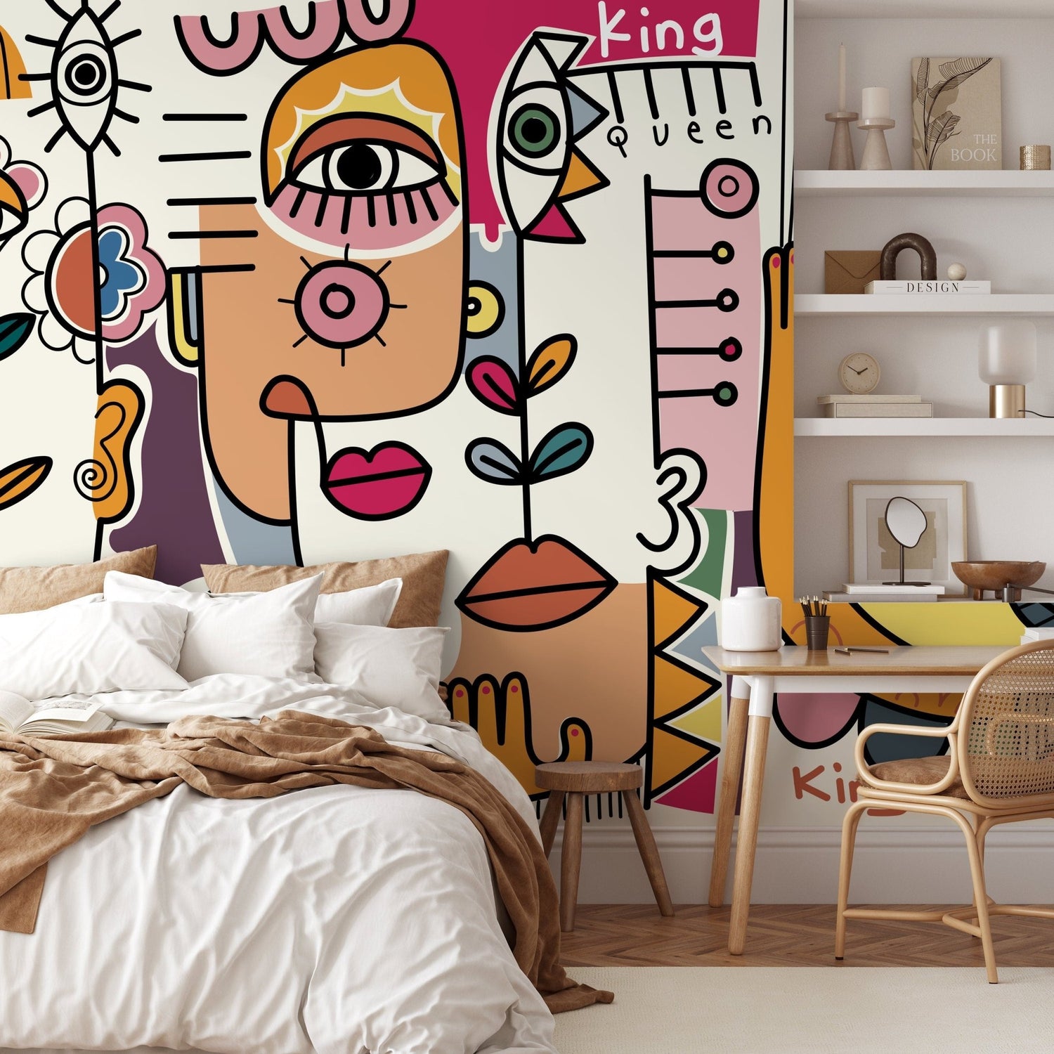 Abstract Art Faces Wallpaper - D597 - WallTrend