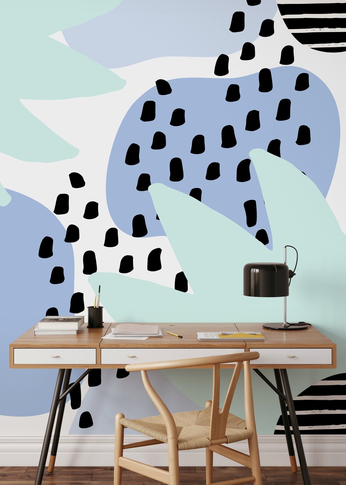 Abstract Art Shapes Wallpaper - B381 - WallTrend