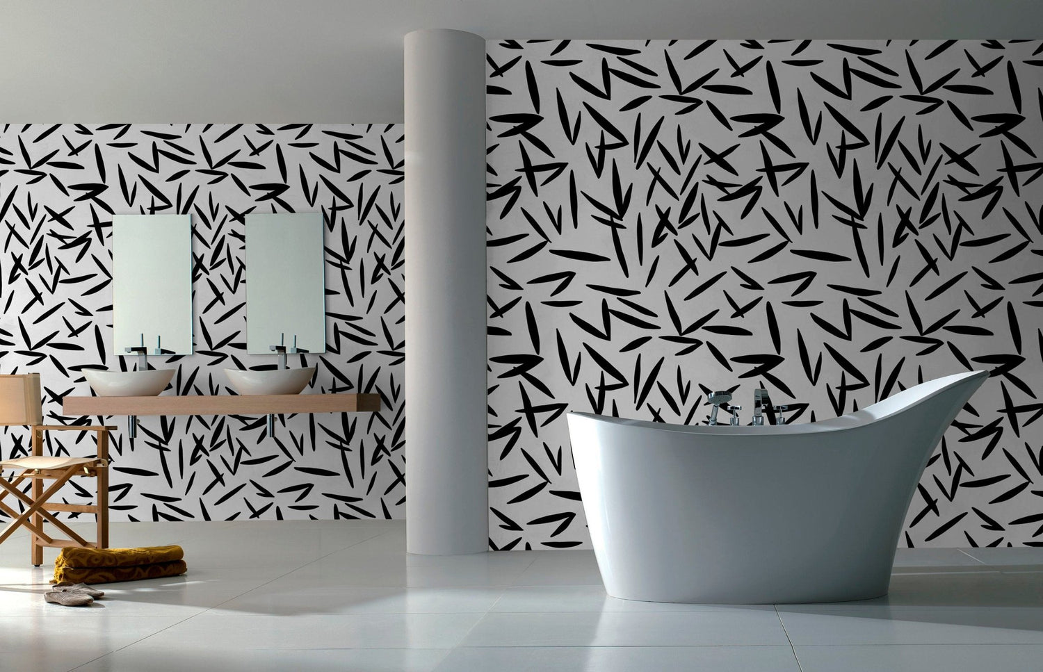 Abstract Bamboo Sketch Wallpaper - X118 - WallTrend